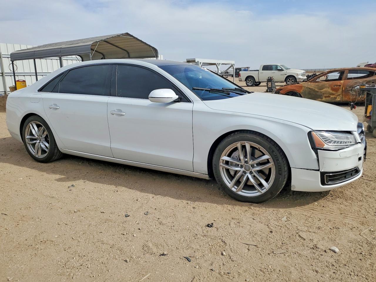 2015 Audi A8 L Quattro White vin: WAU3GAFD7FN006296