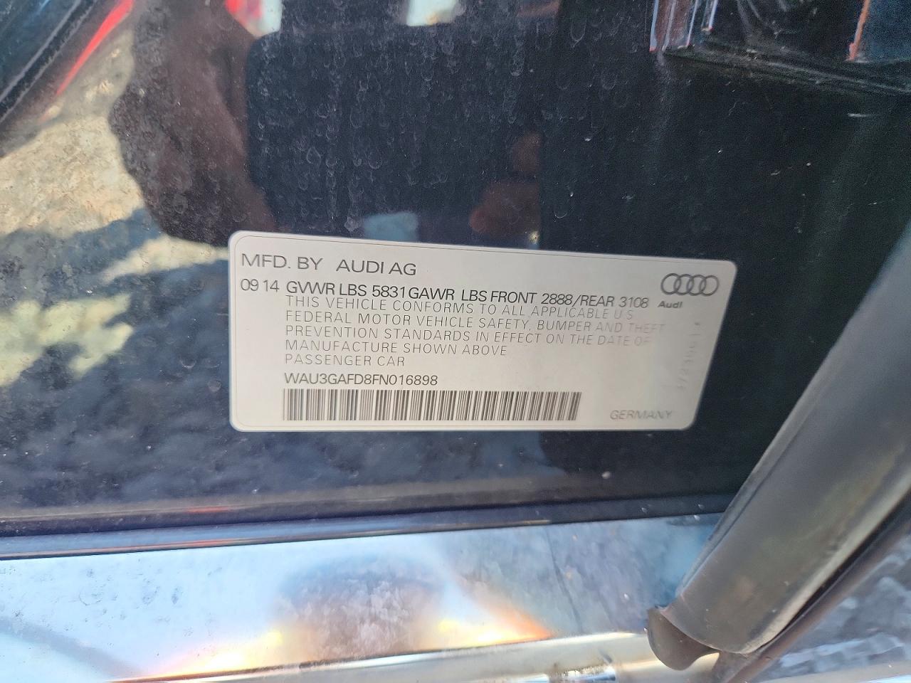 2015 Audi A8 L Quattro Black vin: WAU3GAFD8FN016898