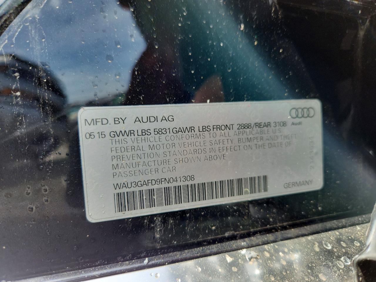 2015 Audi A8 L Quattro Black vin: WAU3GAFD9FN041308