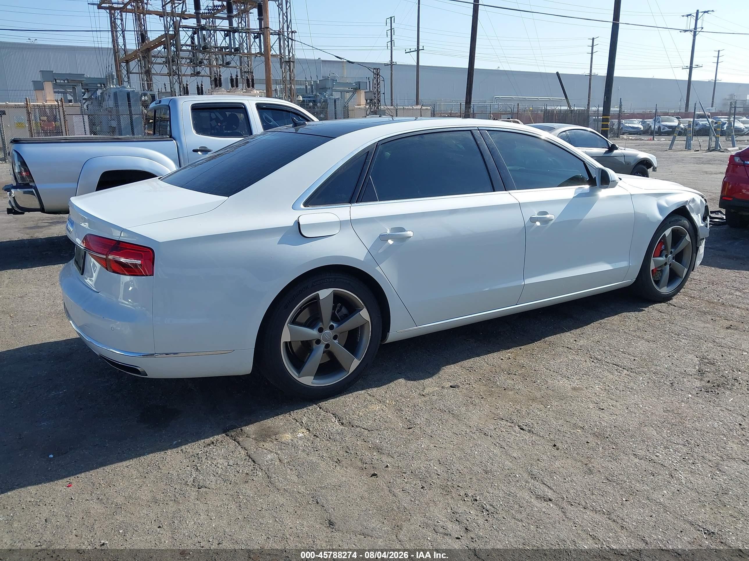2015 Audi A8 L 3.0t White vin: WAU3GAFDXFN001299