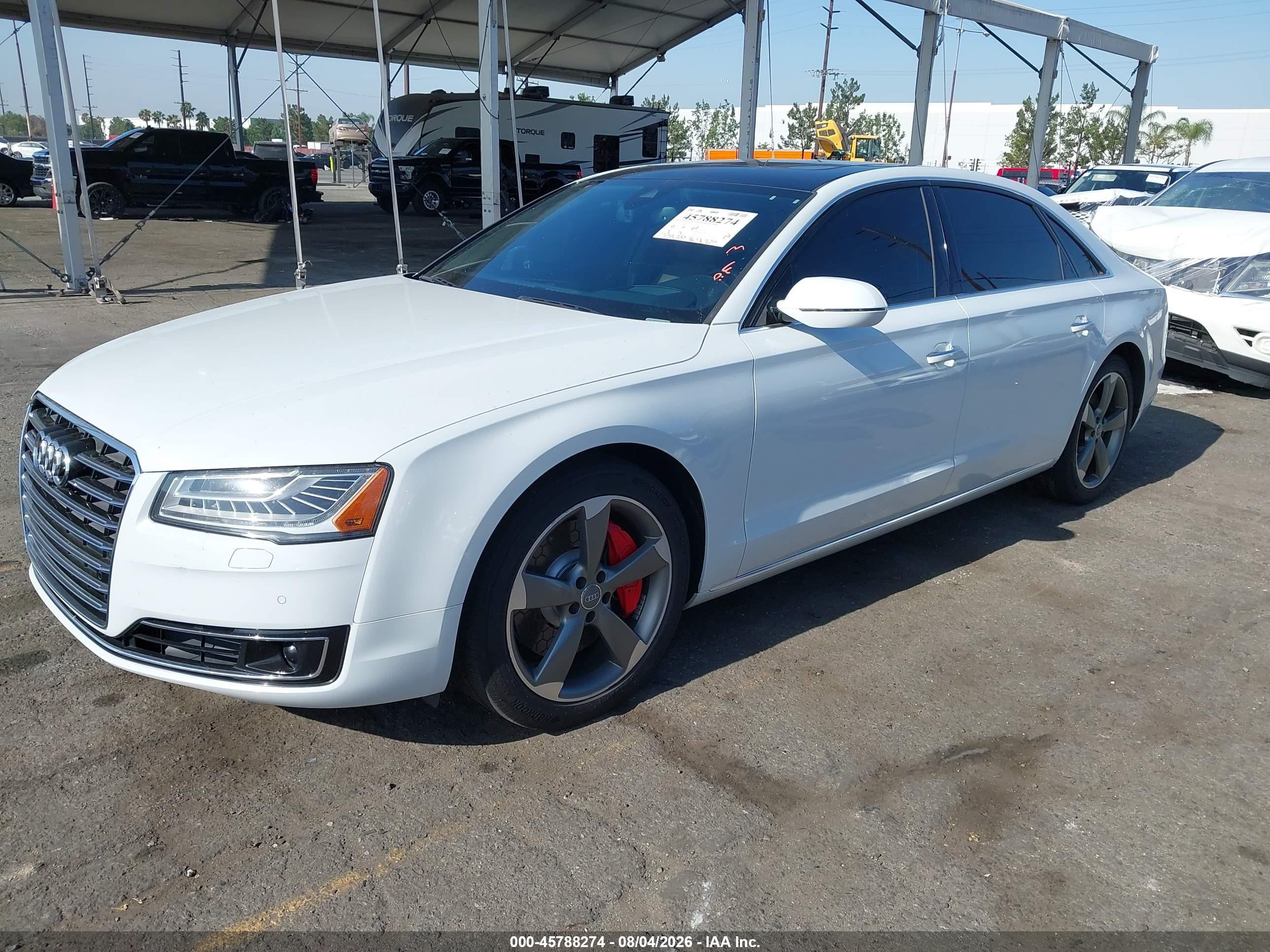 2015 Audi A8 L 3.0t White vin: WAU3GAFDXFN001299