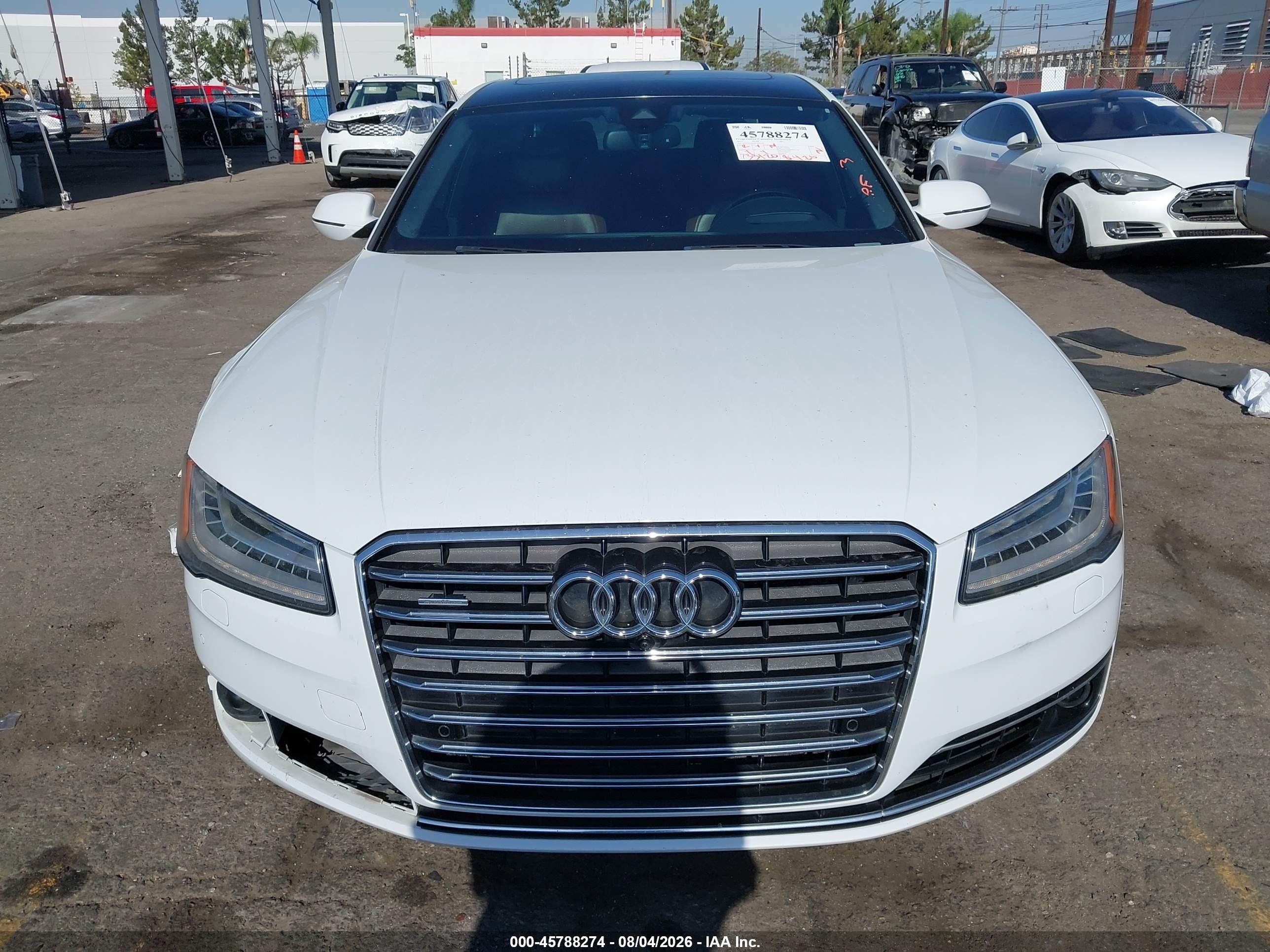 2015 Audi A8 L 3.0t White vin: WAU3GAFDXFN001299