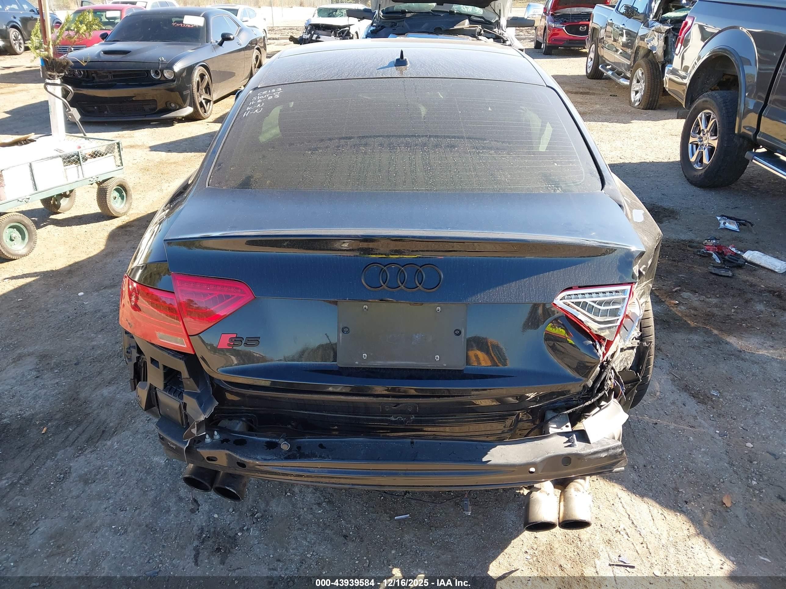 2013 Audi S5 3.0t Premium Plus Black vin: WAU3GAFR9DA016554