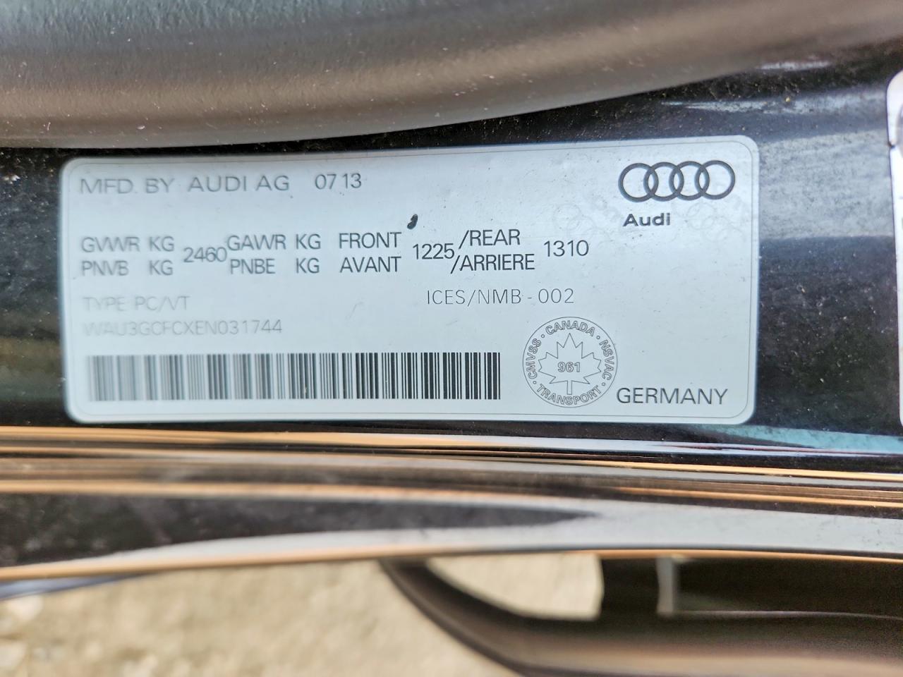 2014 Audi A7 Premium Plus Black vin: WAU3GCFCXEN031744