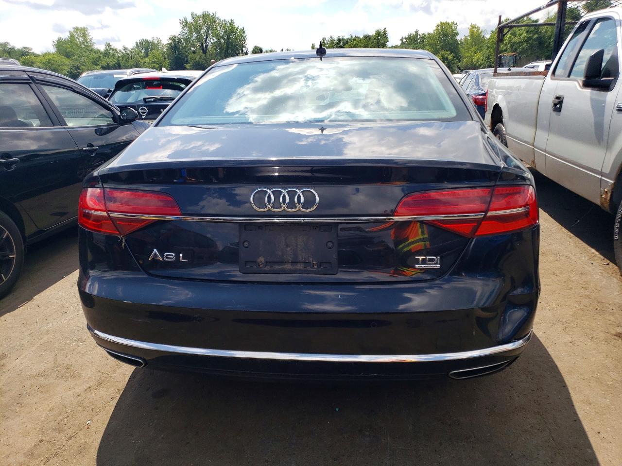 2015 Audi A8 L Tdi Quattro Black vin: WAU3MAFDXFN002221