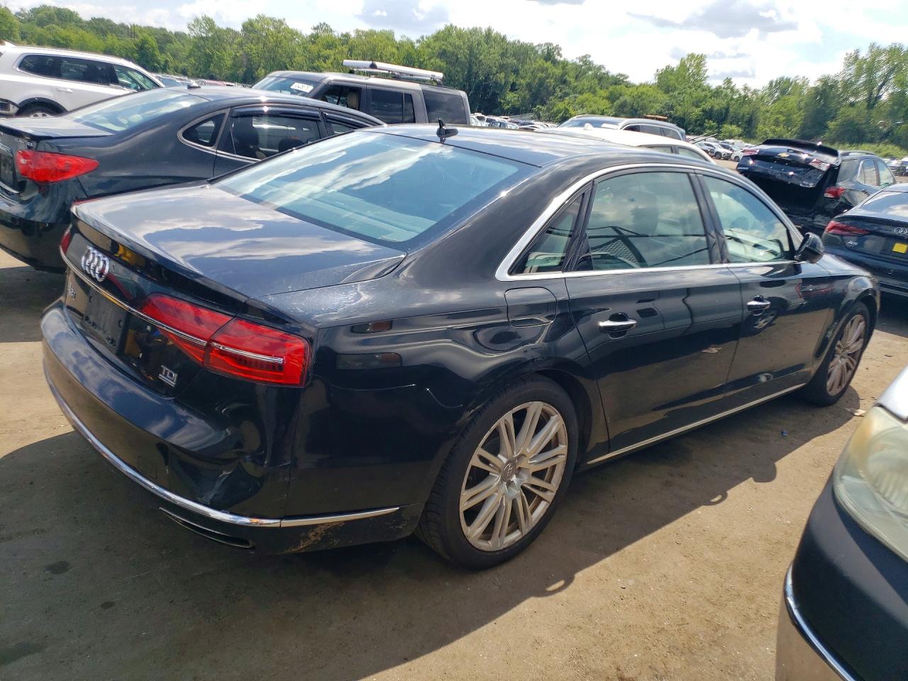 2015 Audi A8 L Tdi Quattro Black vin: WAU3MAFDXFN002221