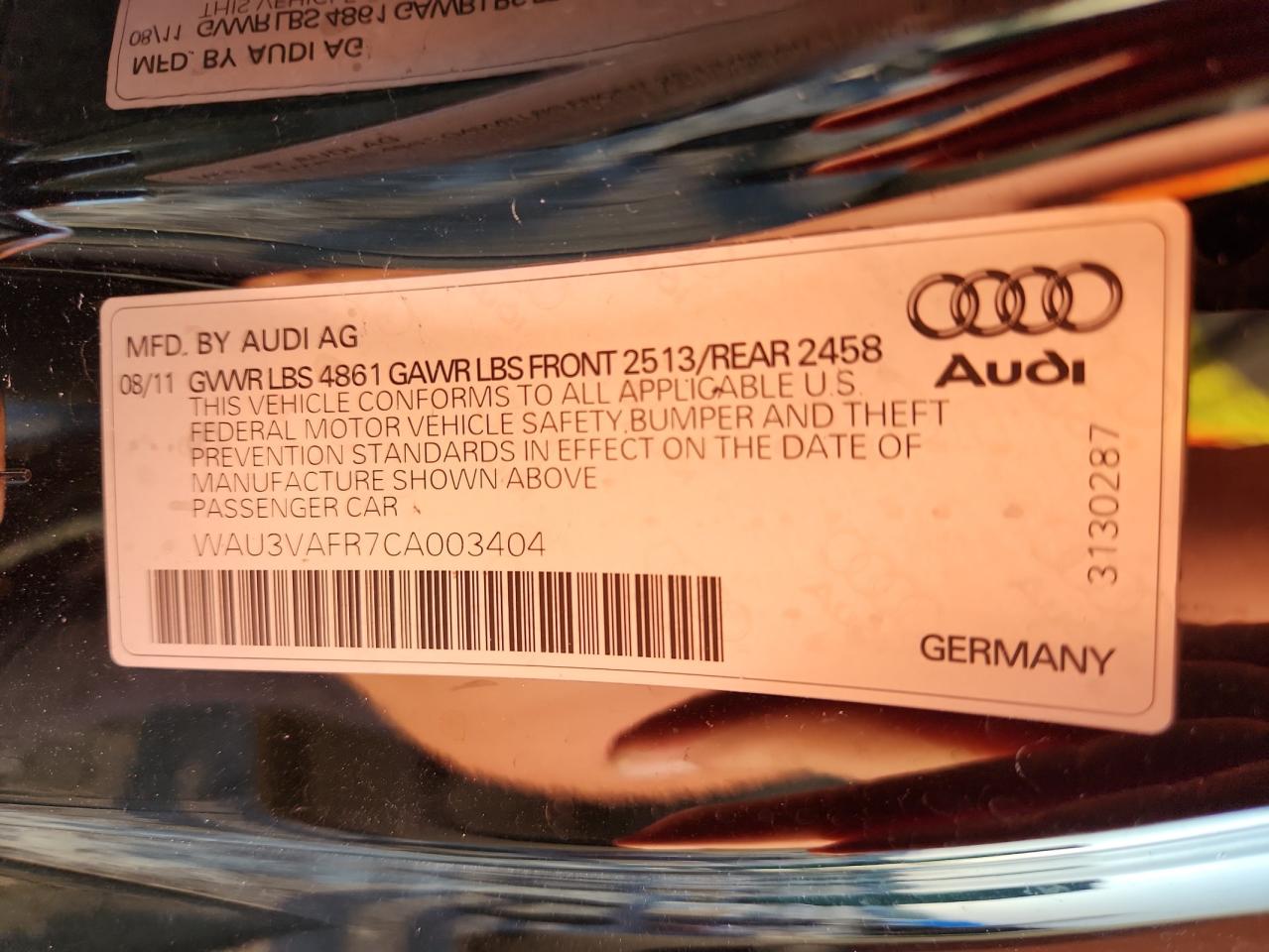 2012 Audi S5 Prestige Black vin: WAU3VAFR7CA003404
