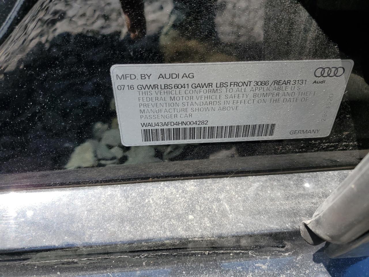 2017 Audi A8 L Quattro Black vin: WAU43AFD4HN004282