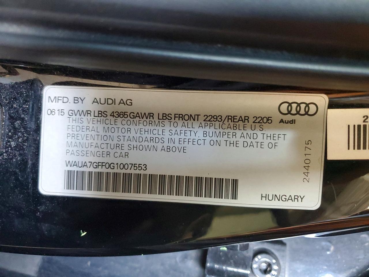 2016 Audi A3 Premium Черный vin: WAUA7GFF0G1007553