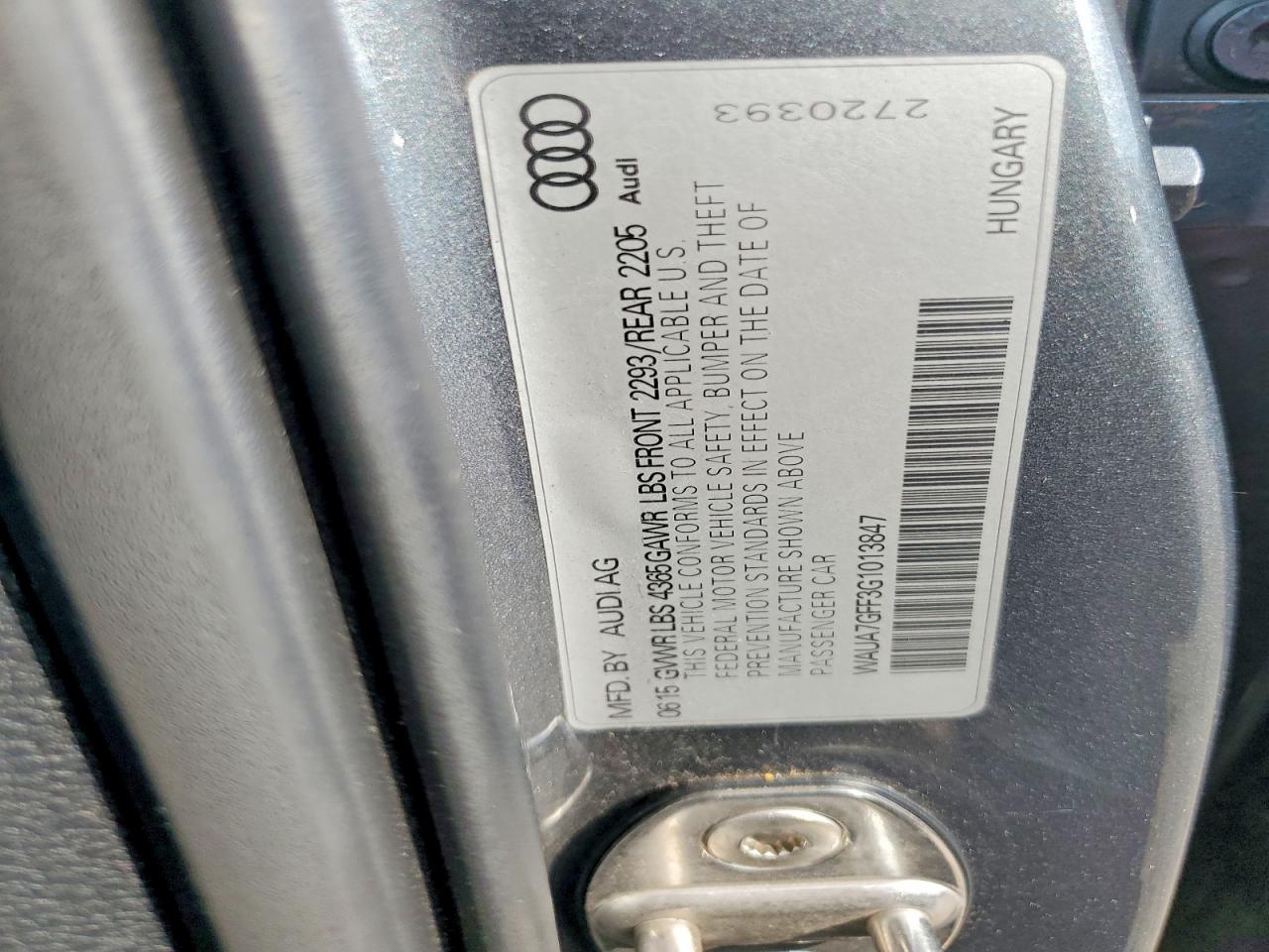 2016 Audi A3 Premium Gray vin: WAUA7GFF3G1013847