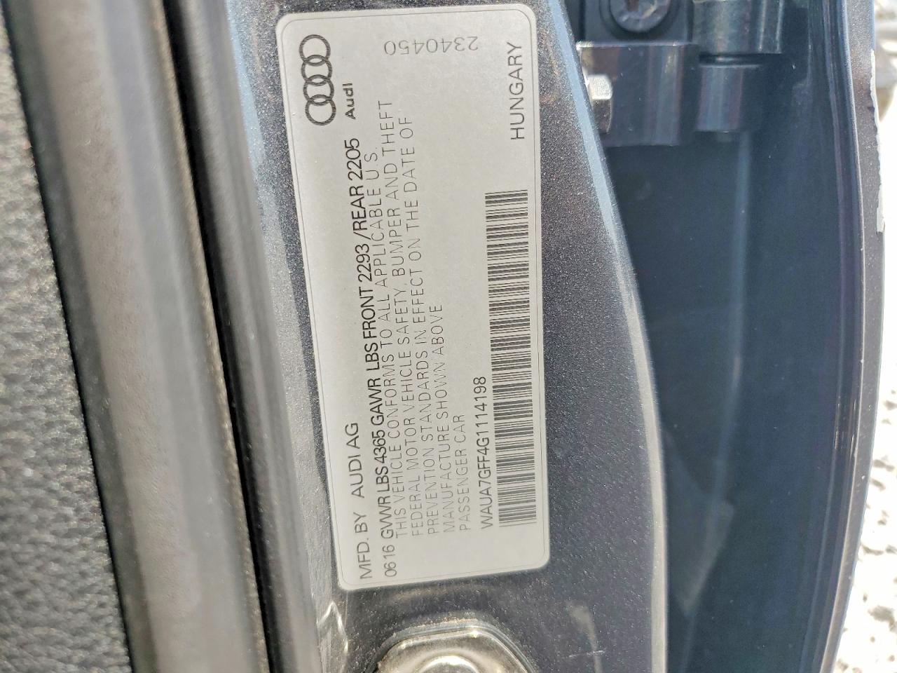 2016 Audi A3 Premium Gray vin: WAUA7GFF4G1114198