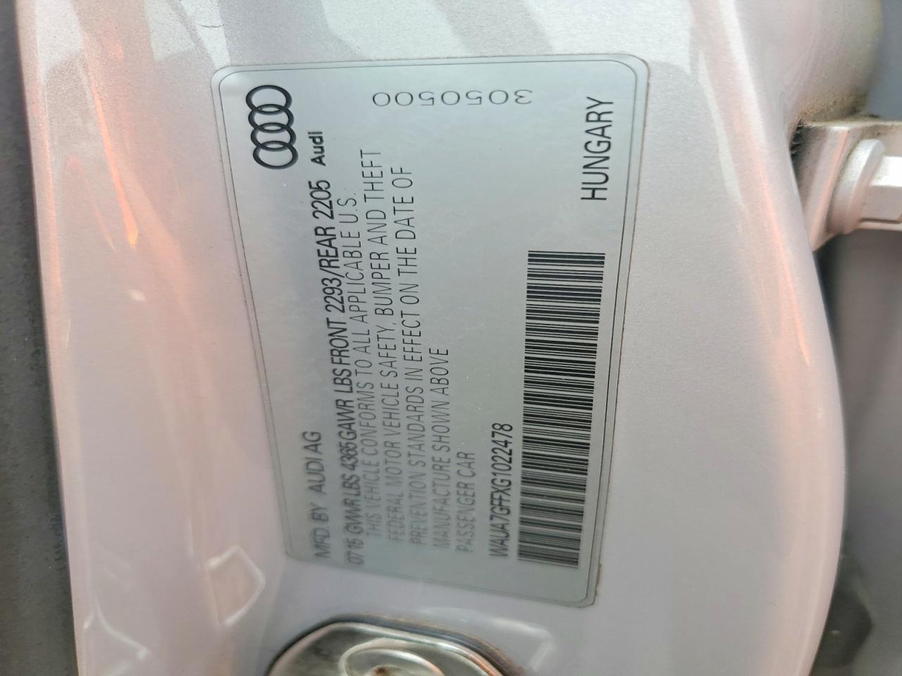 2016 Audi A3 Premium Silver vin: WAUA7GFFXG1022478