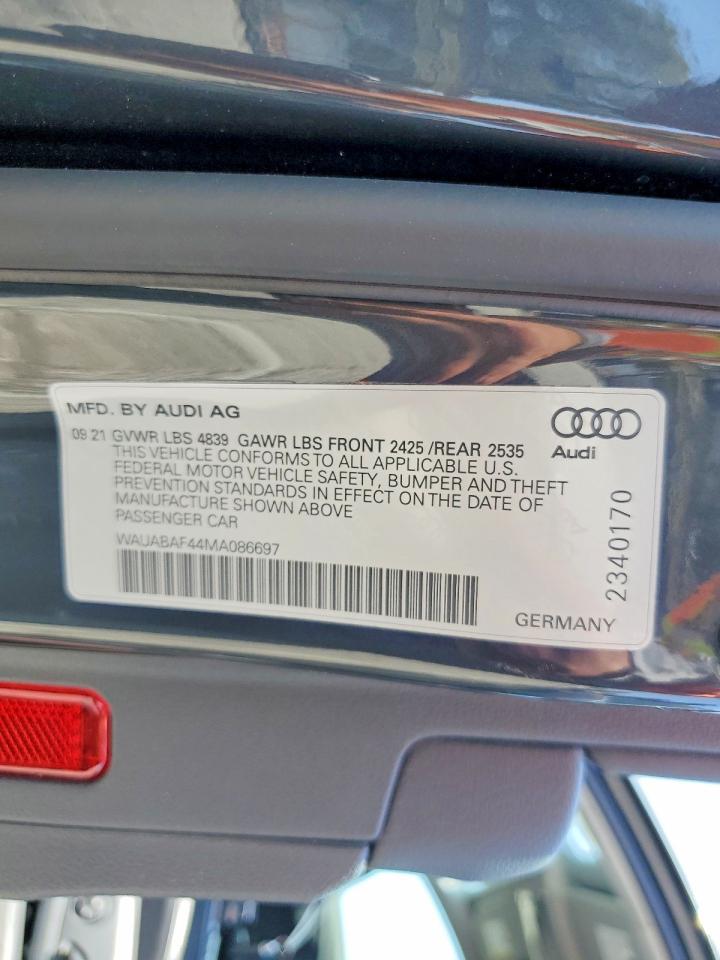 2021 Audi A4 Premium 40 Gray vin: WAUABAF44MA086697