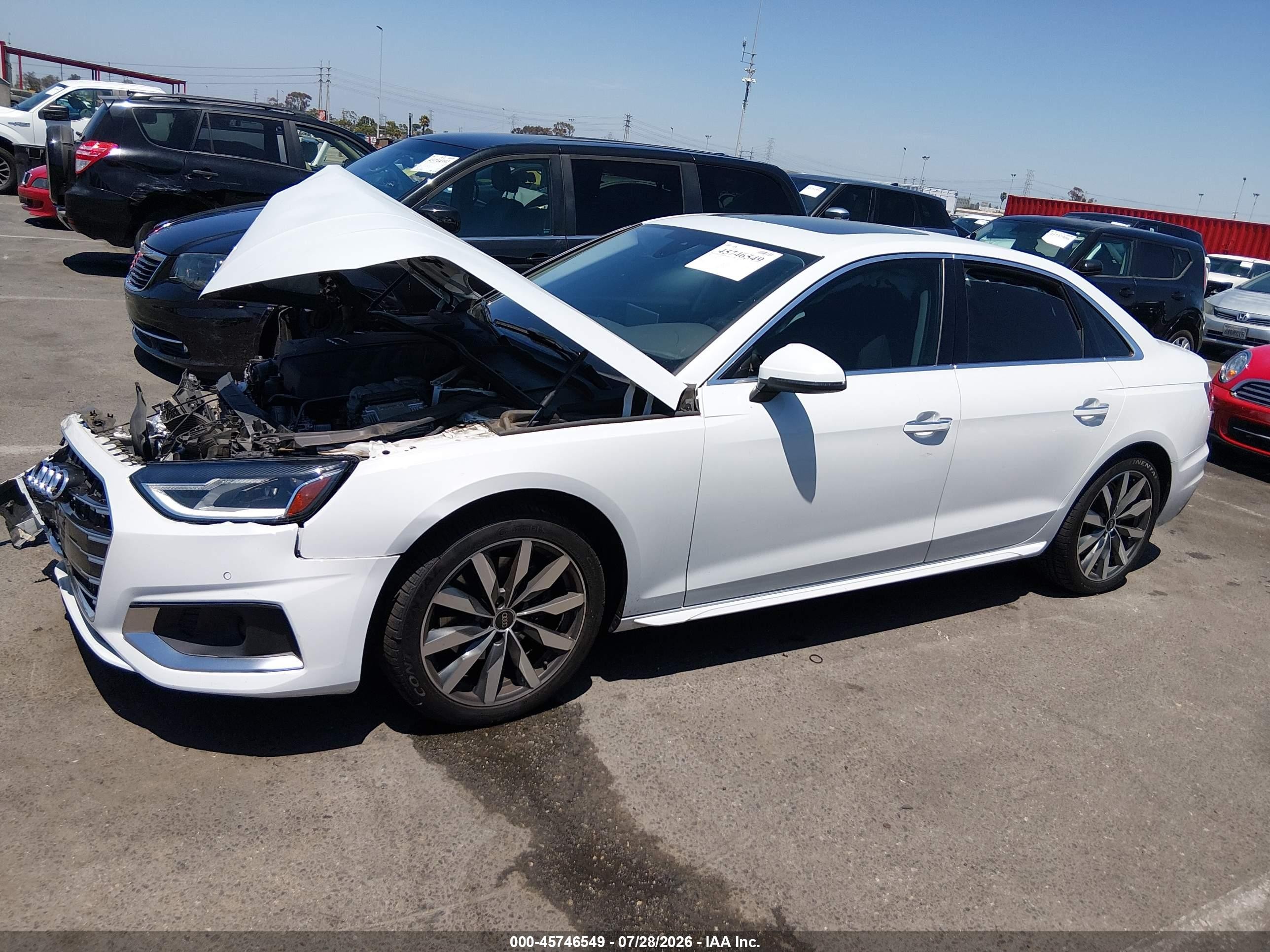 2021 Audi A4 Premium 40 Tfsi Quattro S Tronic Белый vin: WAUABAF49MA035521