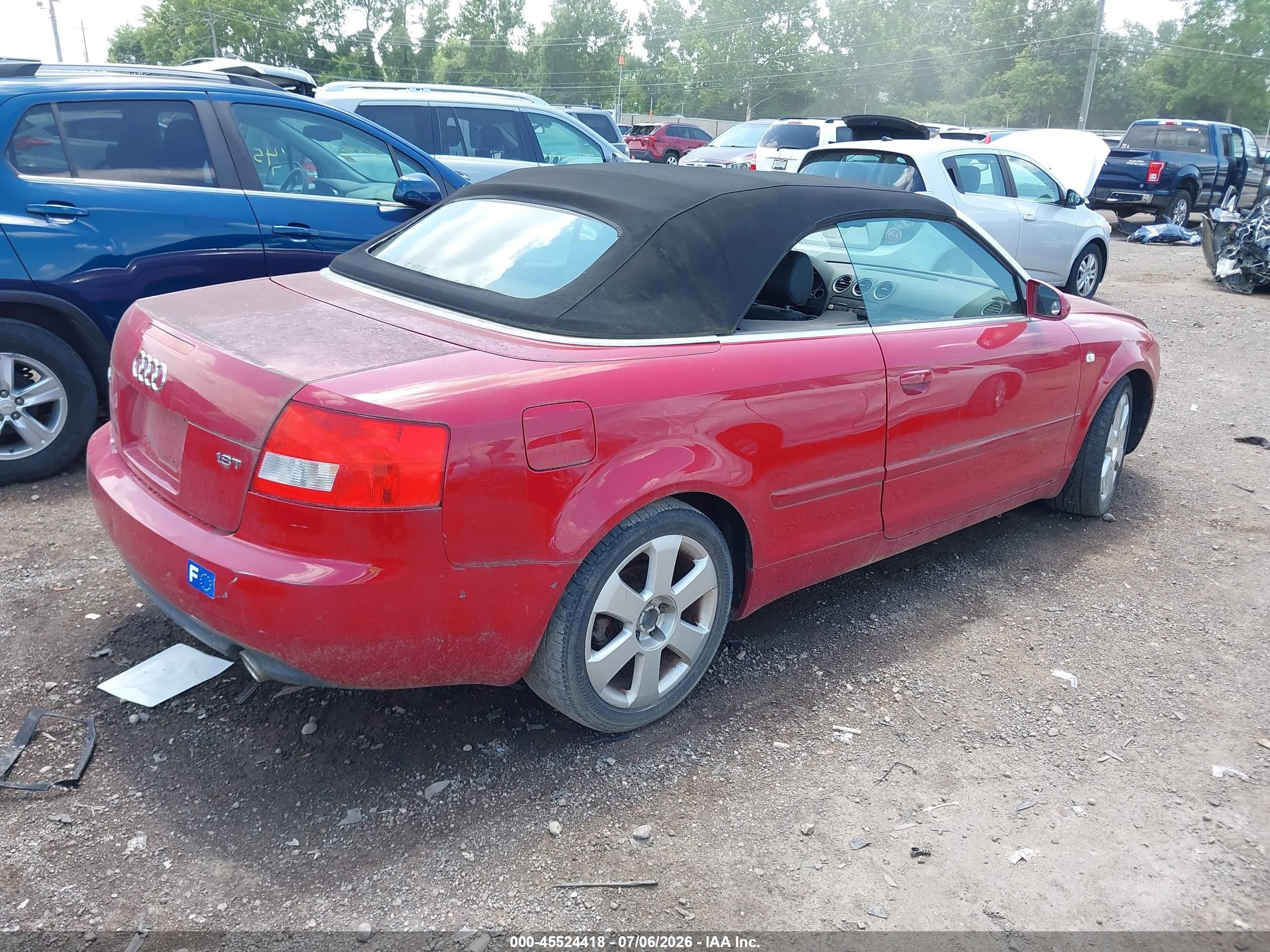 2004 Audi A4 1.8t Red vin: WAUAC48H04K010211