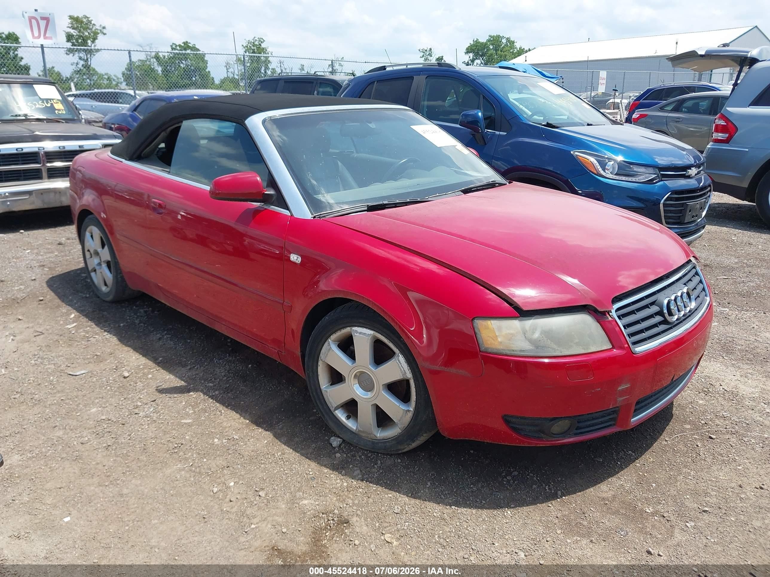 2004 Audi A4 1.8t Red vin: WAUAC48H04K010211