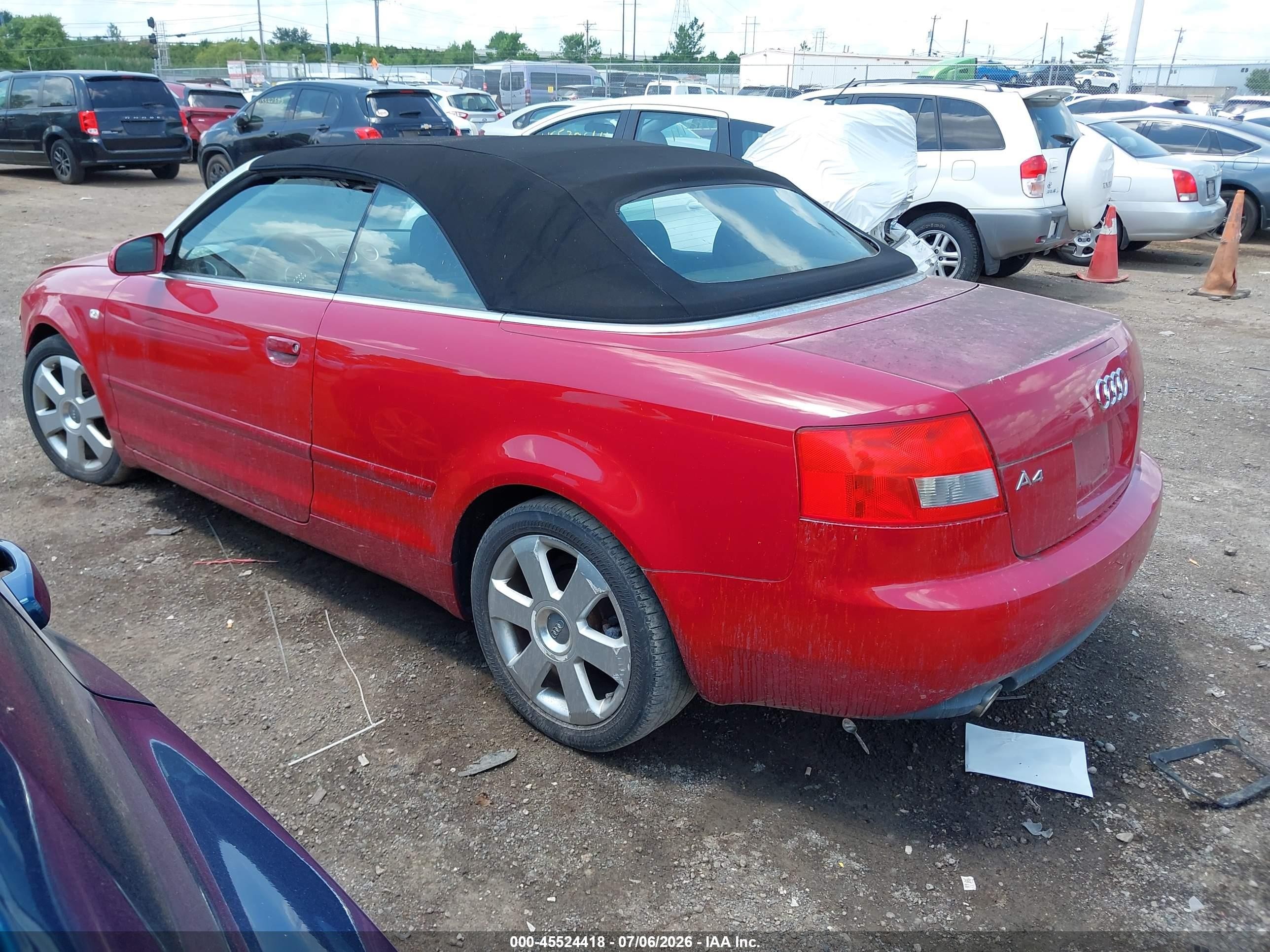 2004 Audi A4 1.8t Red vin: WAUAC48H04K010211
