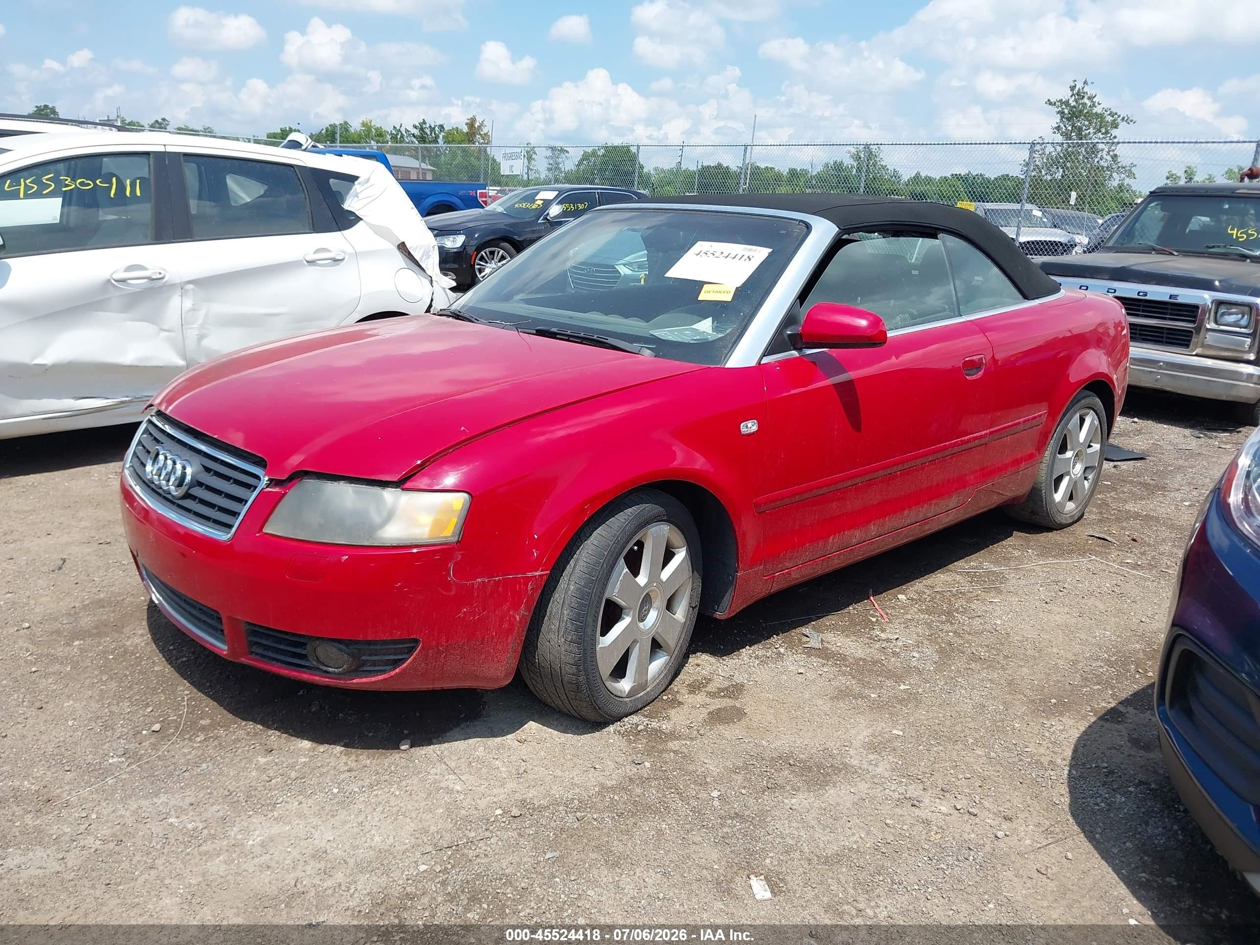 2004 Audi A4 1.8t Red vin: WAUAC48H04K010211