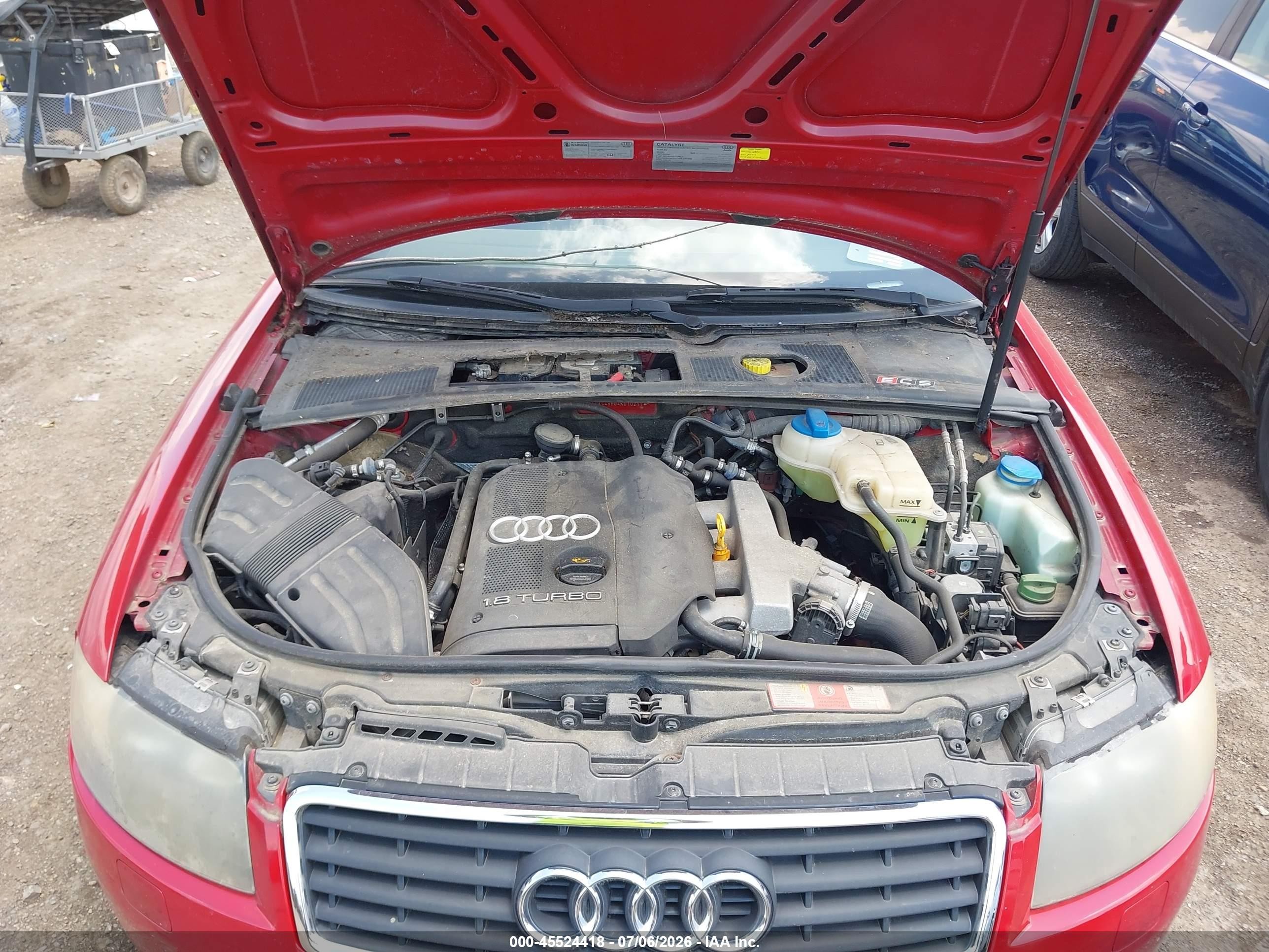 2004 Audi A4 1.8t Red vin: WAUAC48H04K010211