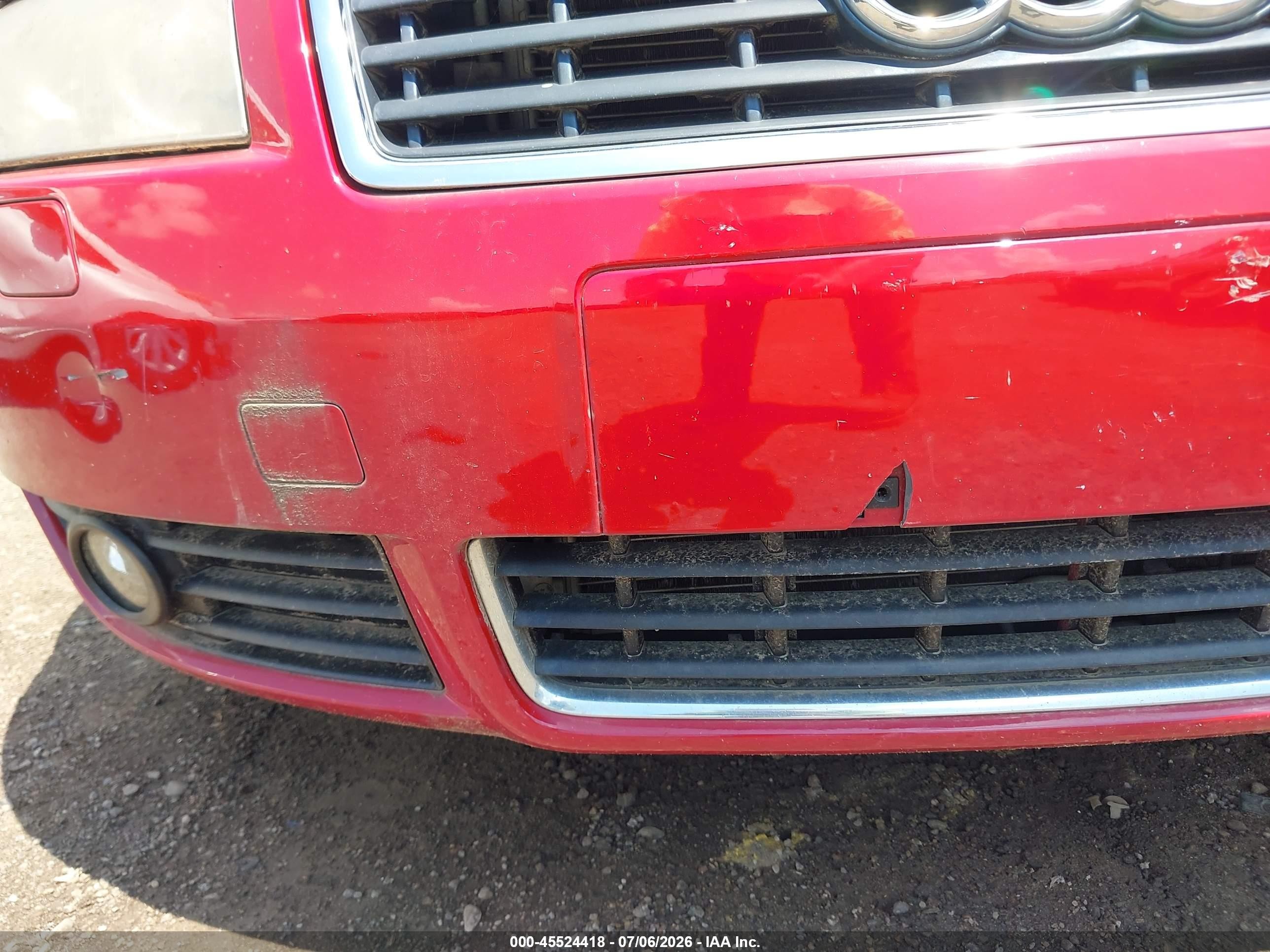 2004 Audi A4 1.8t Red vin: WAUAC48H04K010211