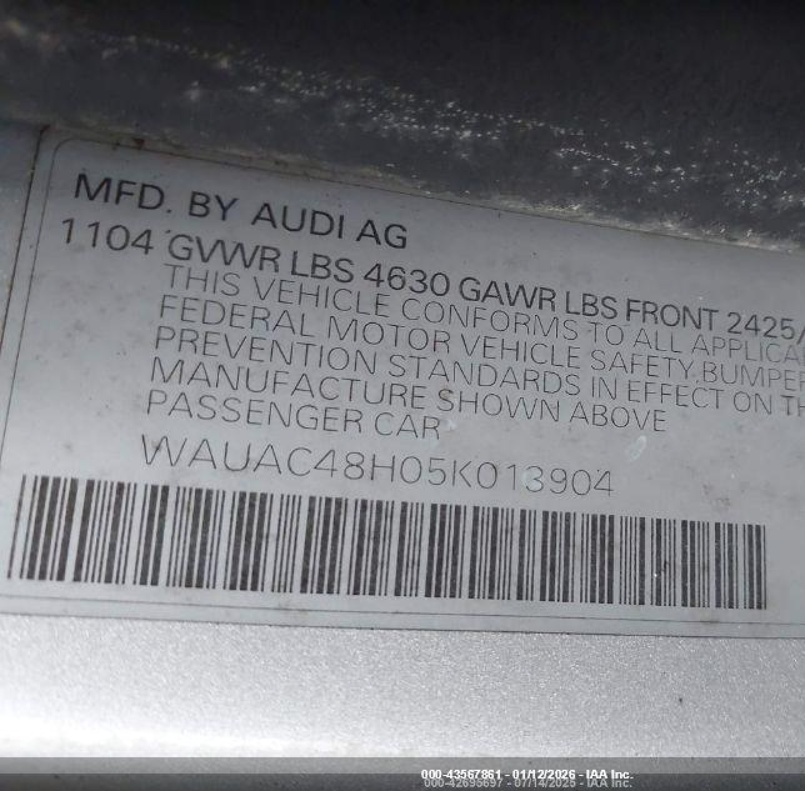 2005 Audi A4 1.8t Silver vin: WAUAC48H05K013904