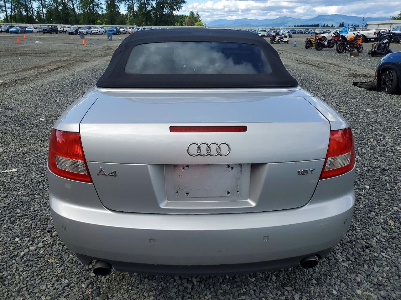 2006 Audi A4 1.8 Cabriolet Silver vin: WAUAC48H06K008333