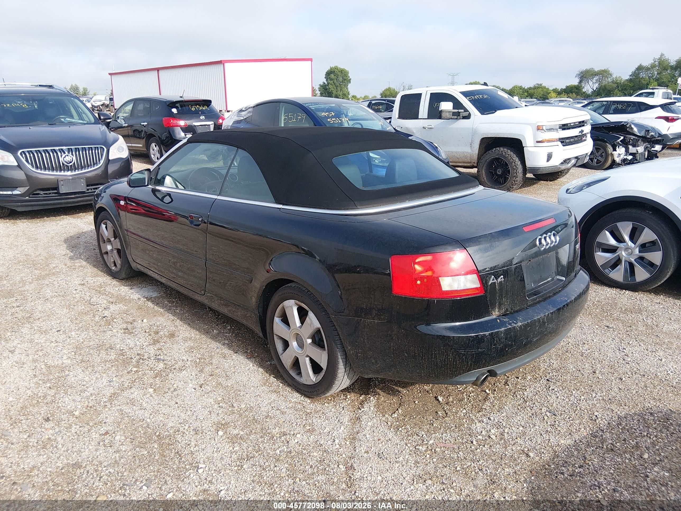 2004 Audi A4 1.8t Black vin: WAUAC48H24K010937