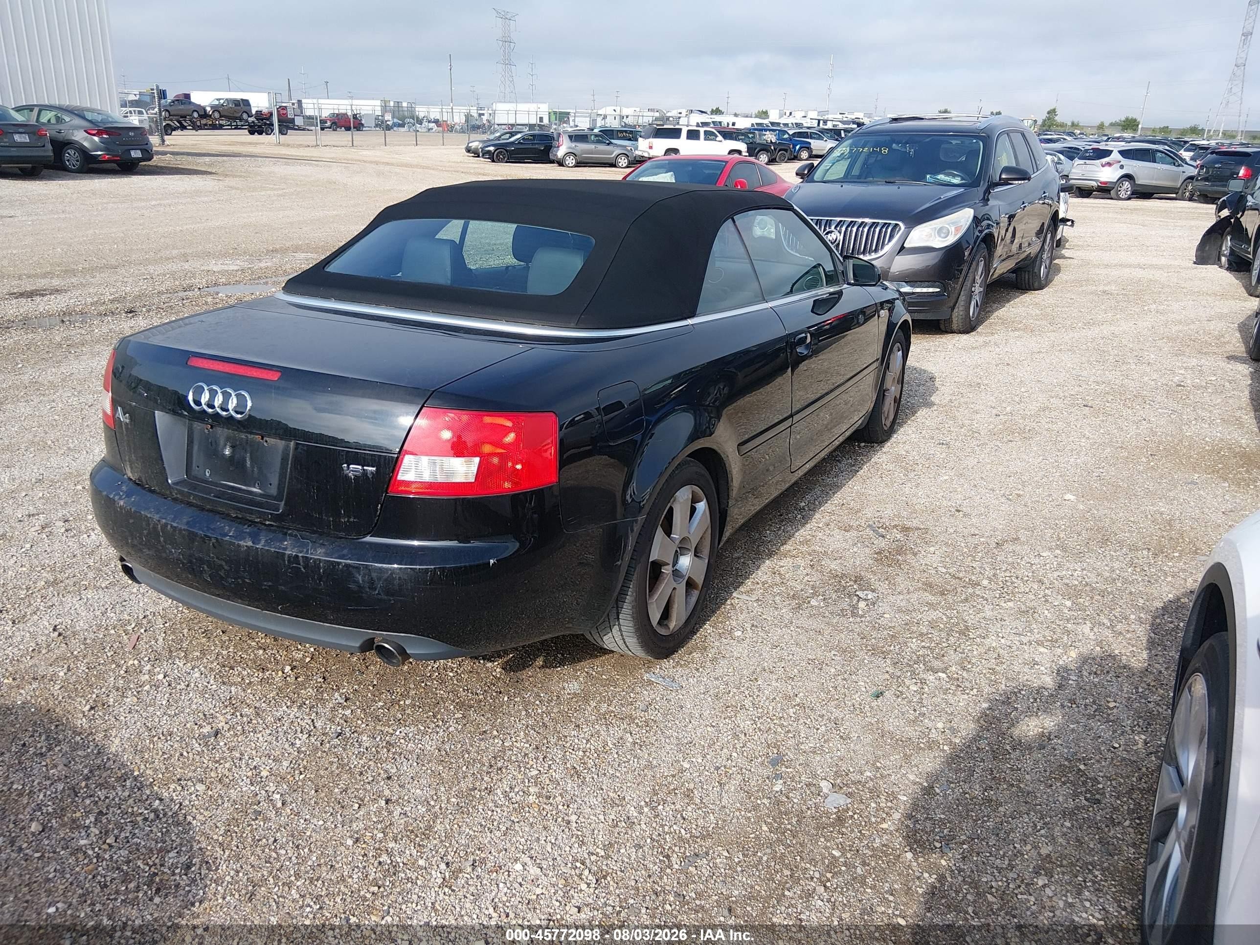 2004 Audi A4 1.8t Black vin: WAUAC48H24K010937