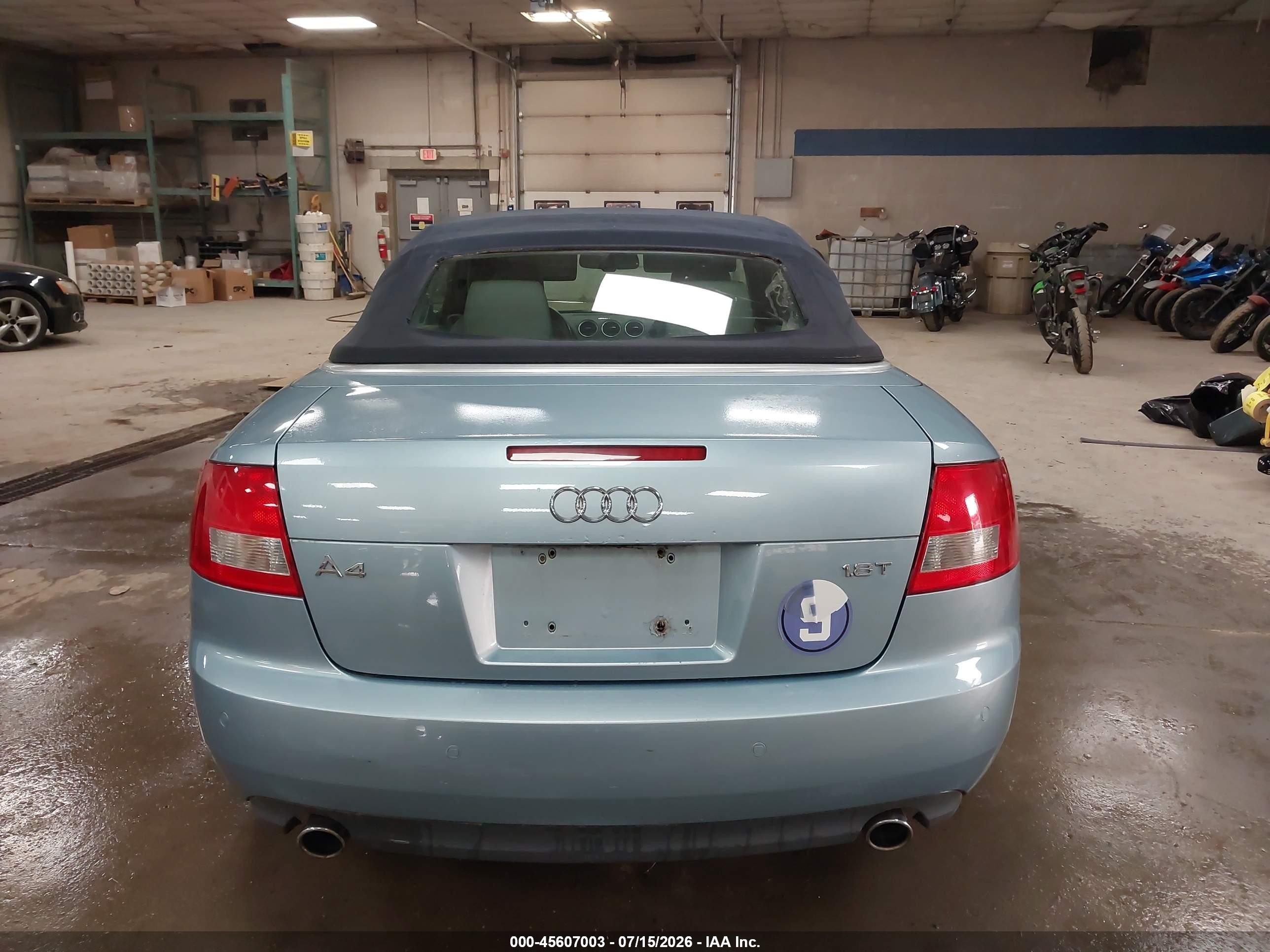 2006 Audi A4 1.8t Blue vin: WAUAC48H26K006194