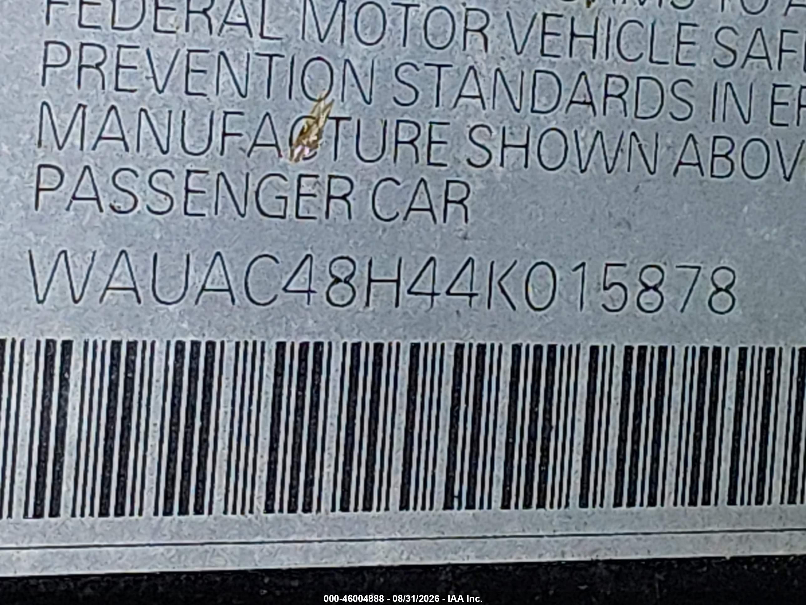 2004 Audi A4 1.8t Черный vin: WAUAC48H44K015878