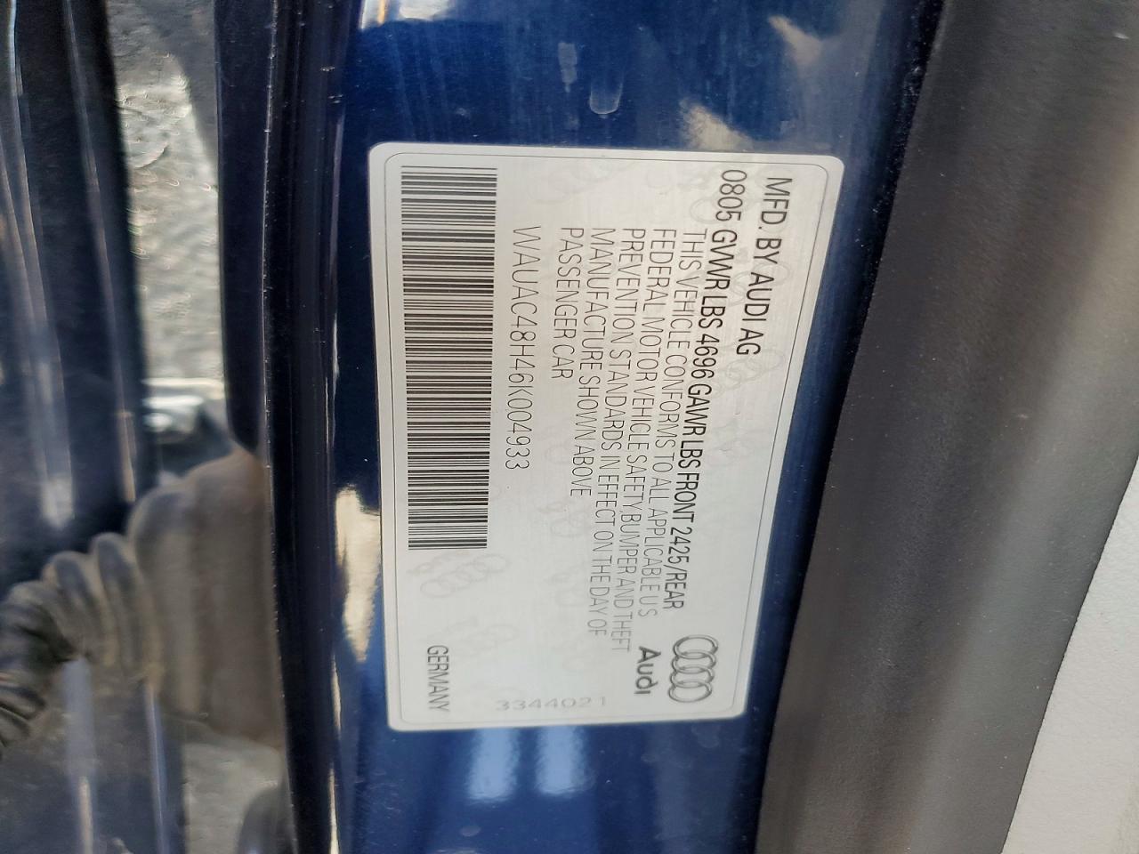 2006 Audi A4 1.8 Cabriolet Blue vin: WAUAC48H46K004933