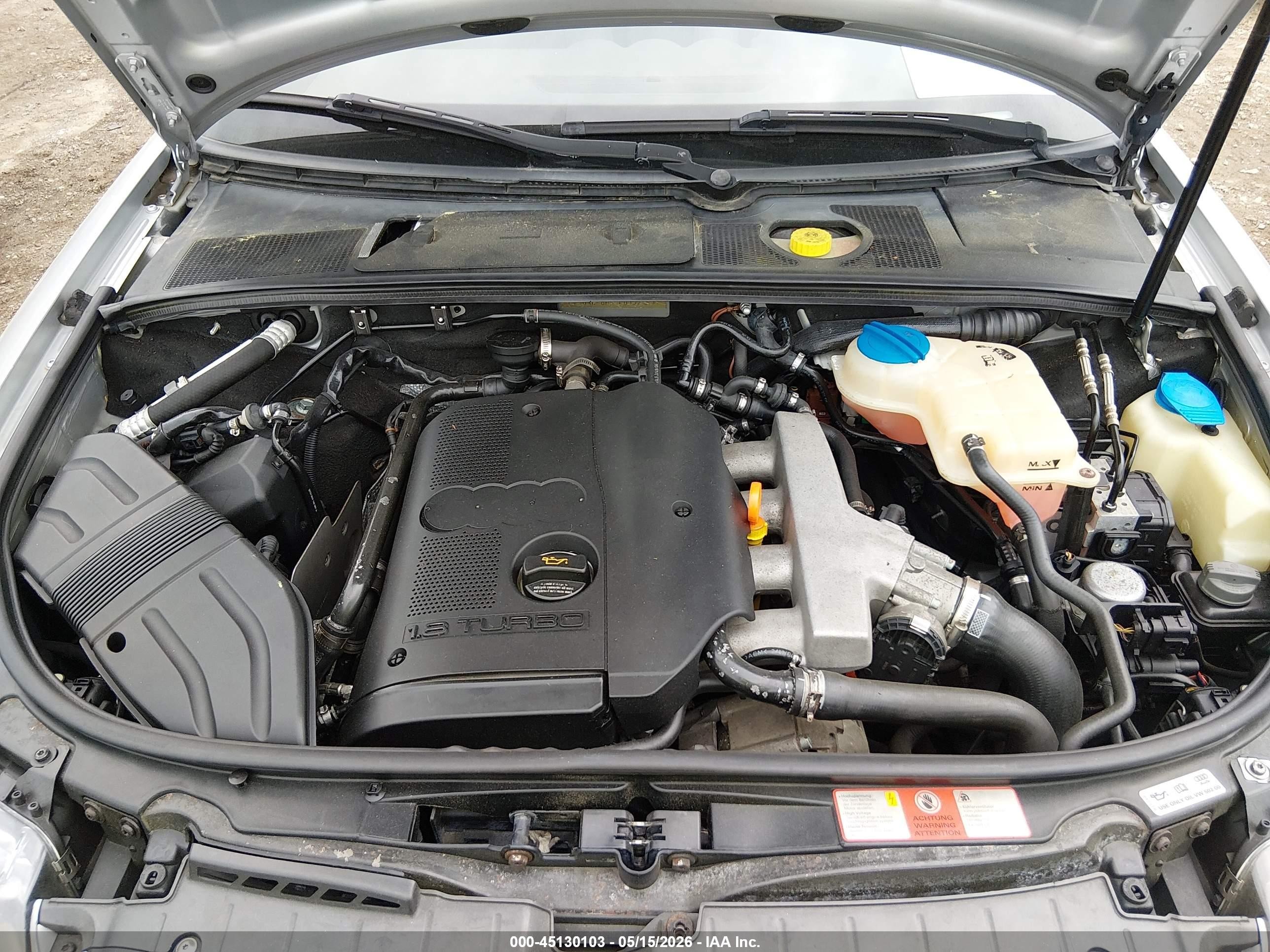 2005 Audi A4 1.8t Silver vin: WAUAC48H55K019245
