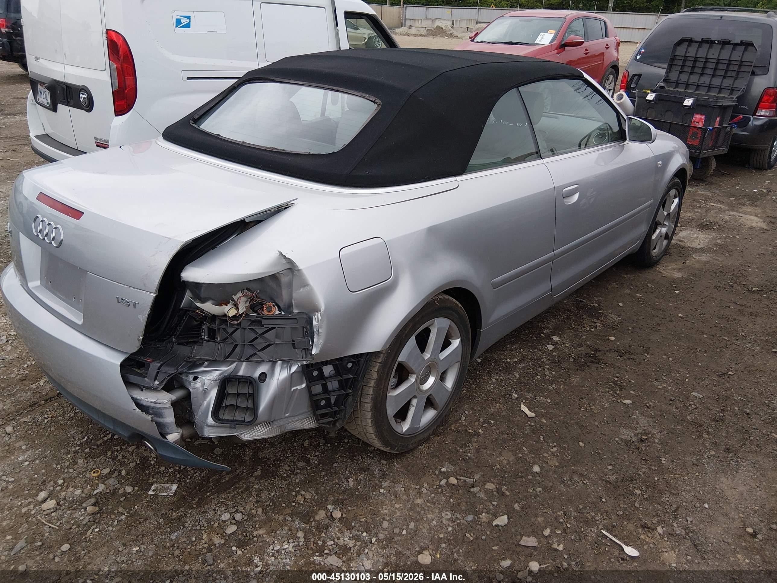 2005 Audi A4 1.8t Silver vin: WAUAC48H55K019245
