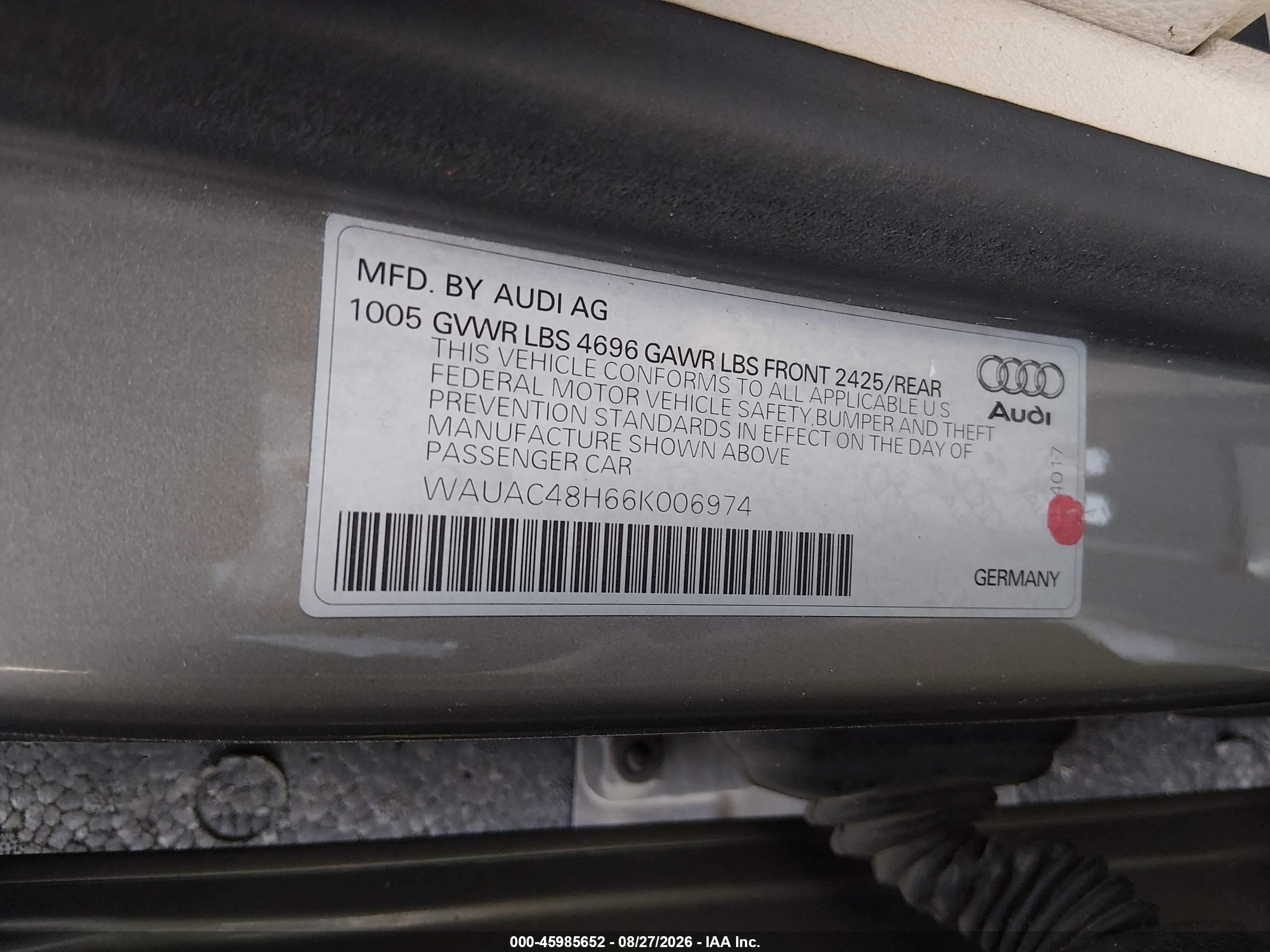 2006 Audi A4 1.8t Коричневый vin: WAUAC48H66K006974