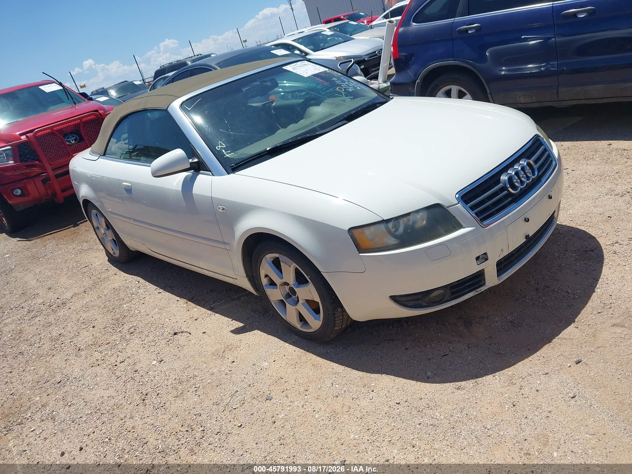 2005 Audi A4 1.8t White vin: WAUAC48H75K001460