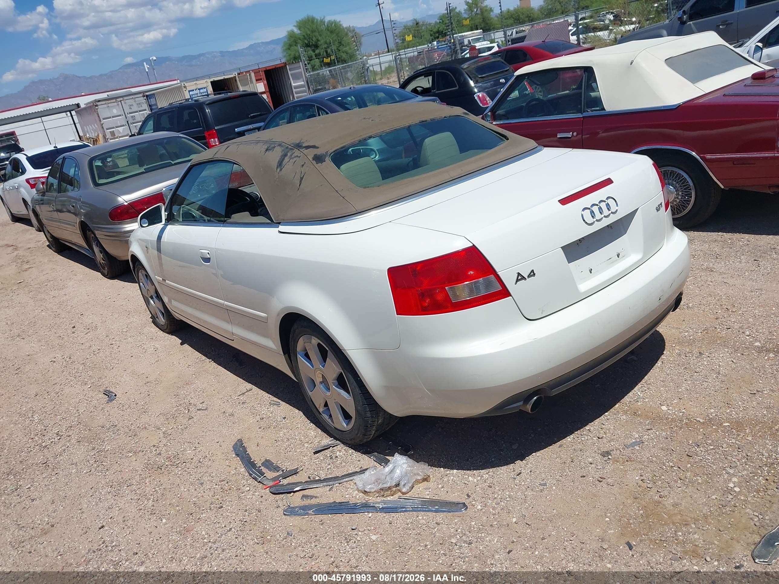 2005 Audi A4 1.8t White vin: WAUAC48H75K001460