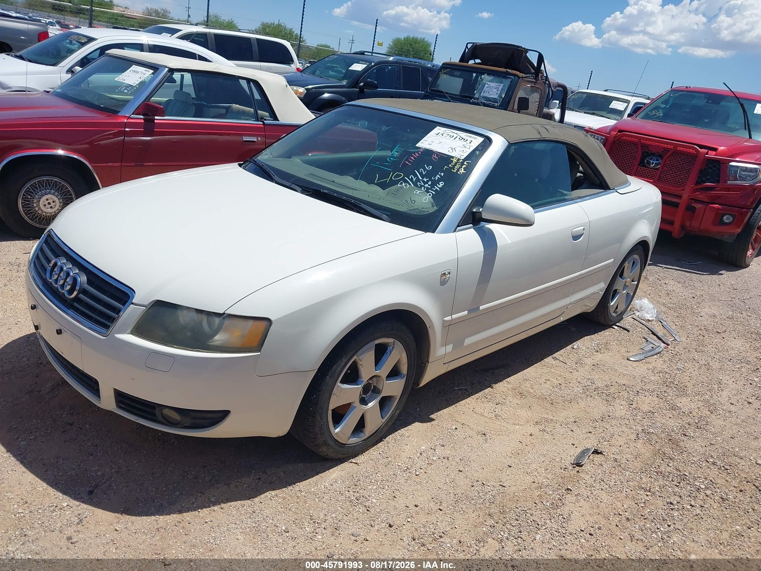 2005 Audi A4 1.8t White vin: WAUAC48H75K001460
