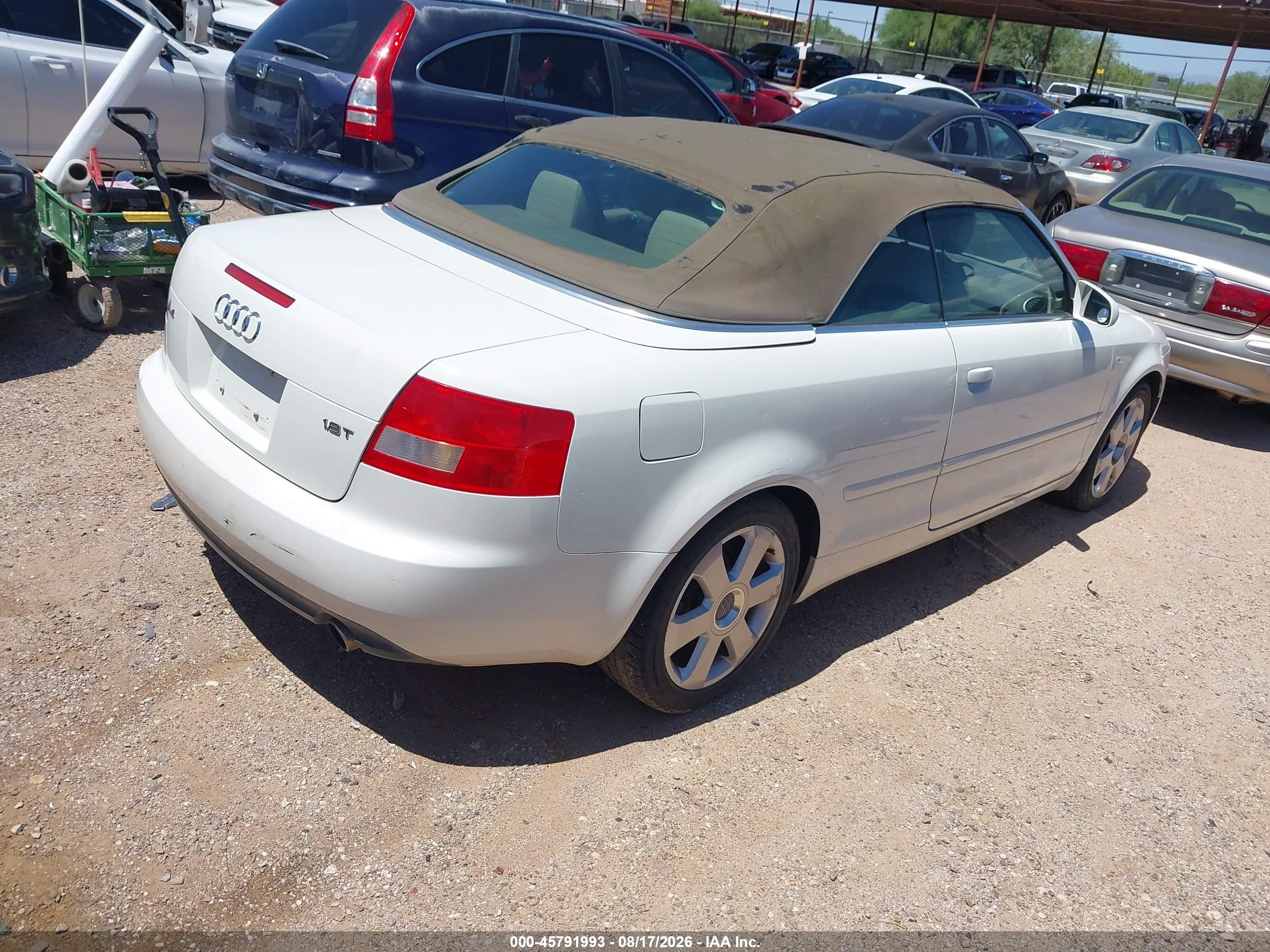 2005 Audi A4 1.8t White vin: WAUAC48H75K001460