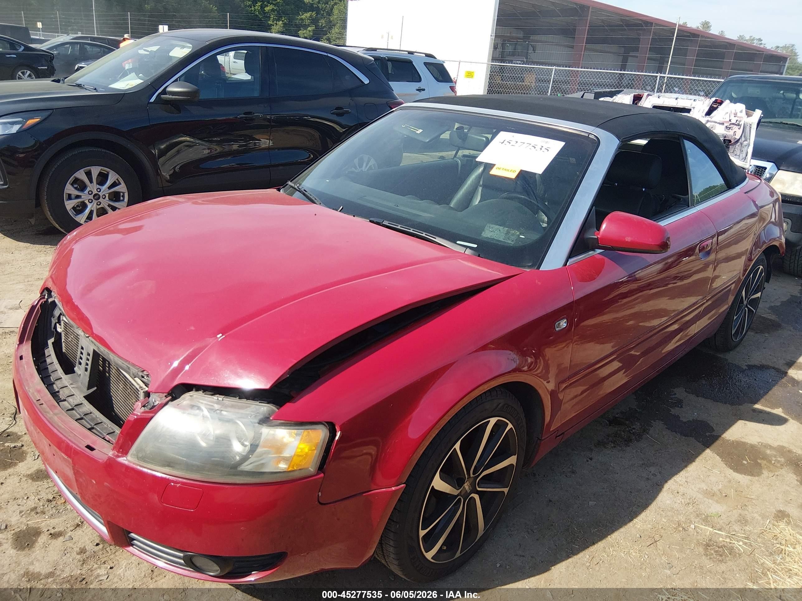 2005 Audi A4 1.8t Red vin: WAUAC48H95K008622