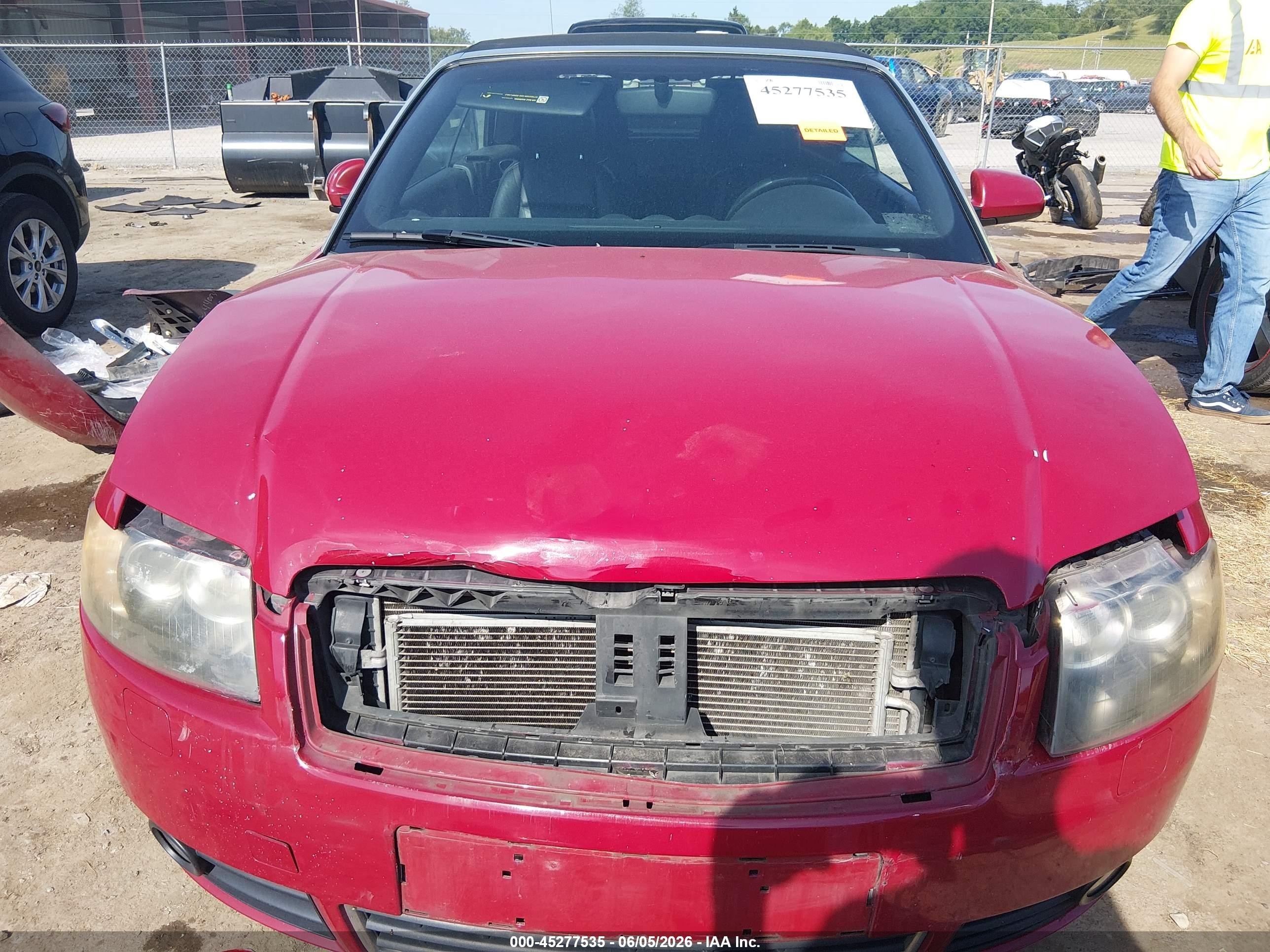 2005 Audi A4 1.8t Red vin: WAUAC48H95K008622