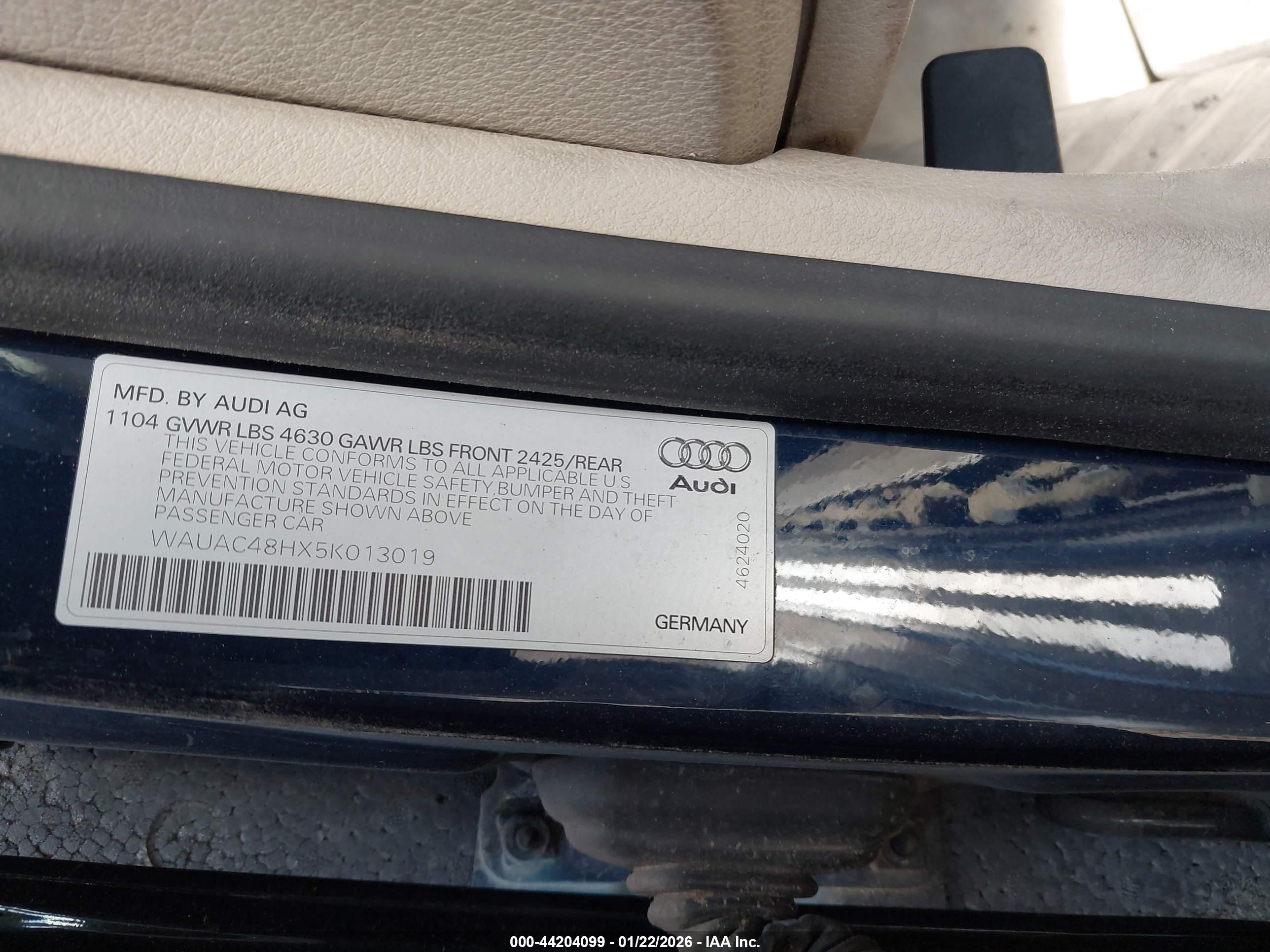 2005 Audi A4 1.8t Blue vin: WAUAC48HX5K013019