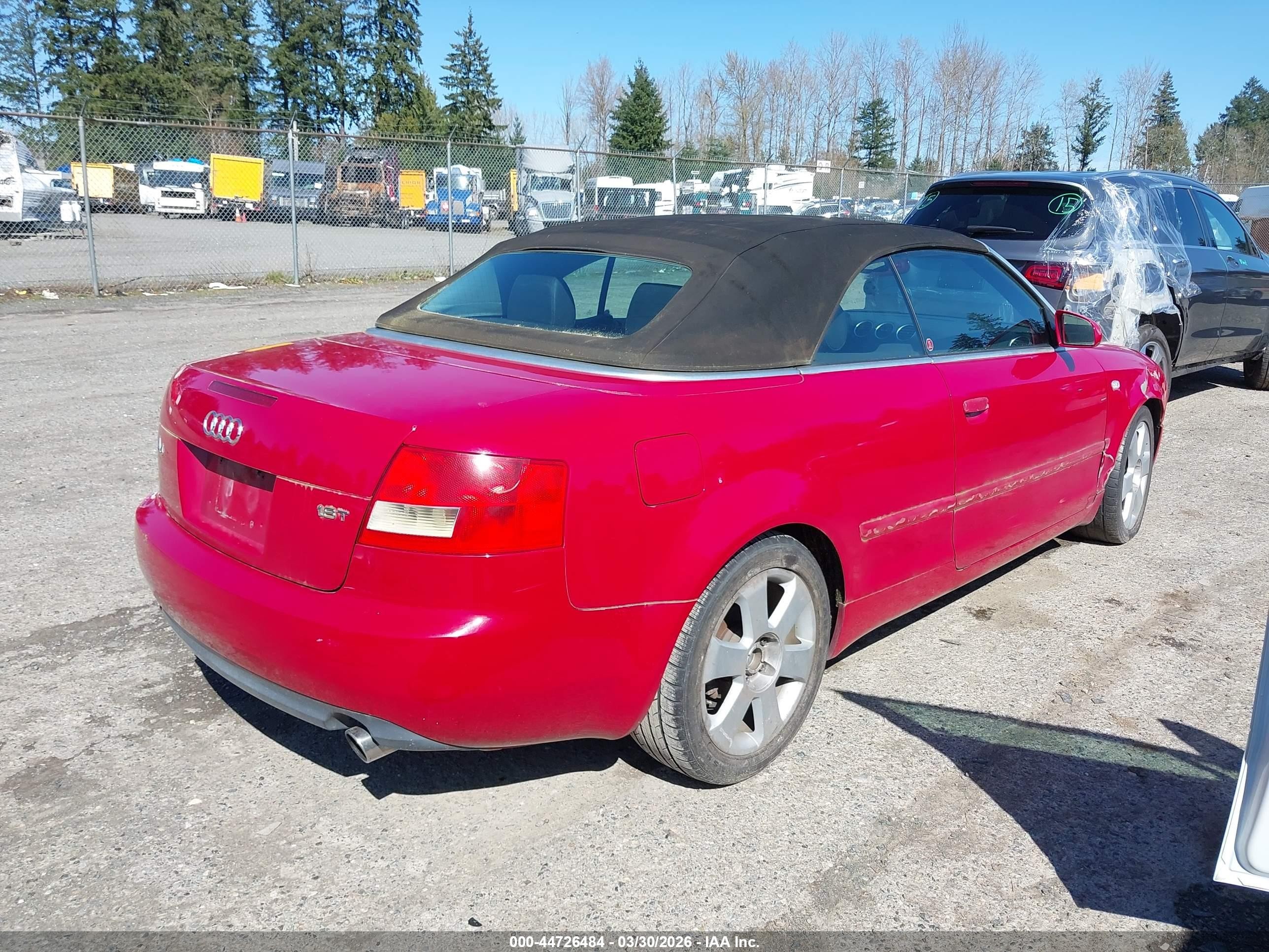 2006 Audi A4 1.8t Red vin: WAUAC48HX6K009022