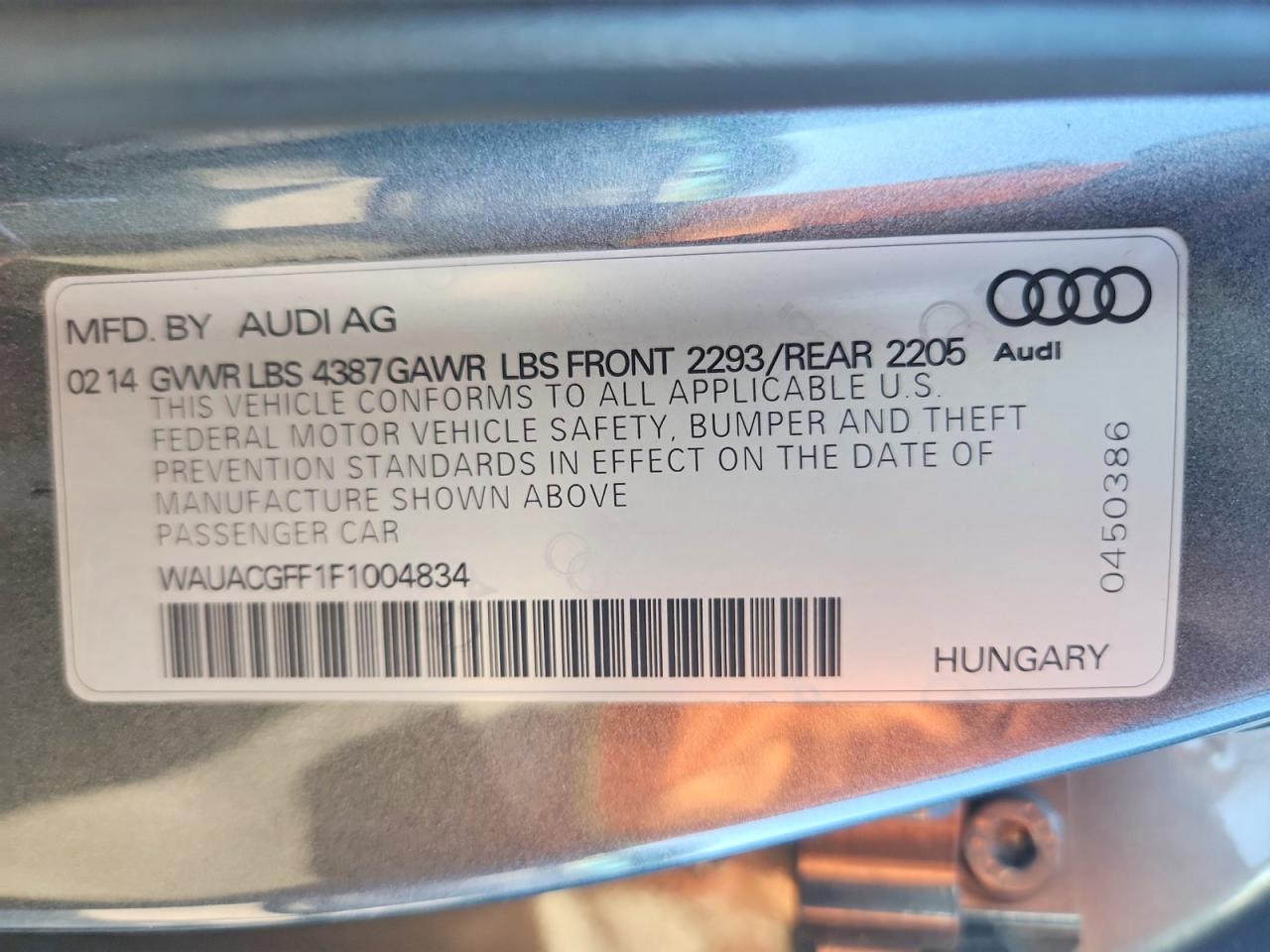 2015 Audi A3 Premium Серебряный vin: WAUACGFF1F1004834