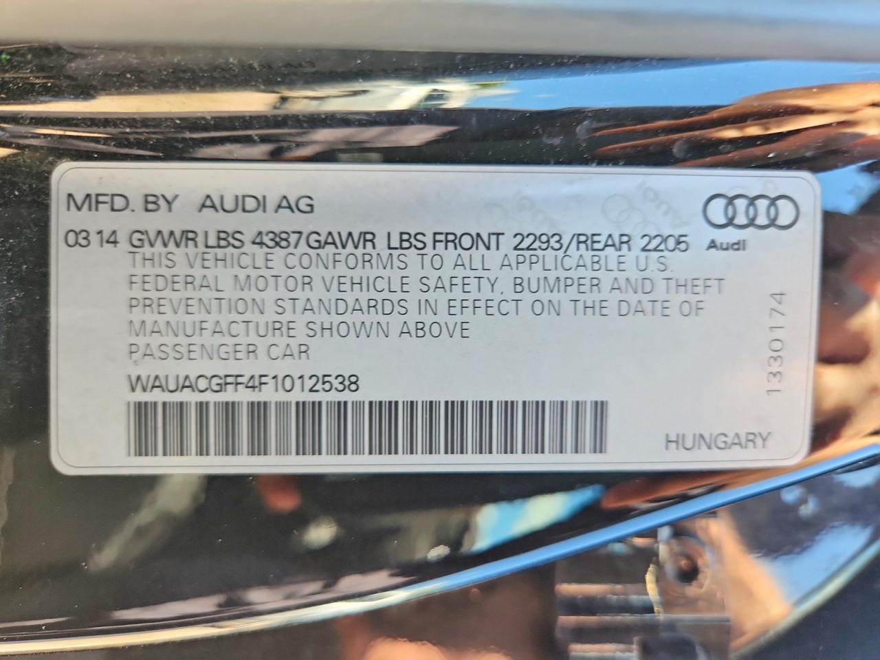 2015 Audi A3 Premium Black vin: WAUACGFF4F1012538