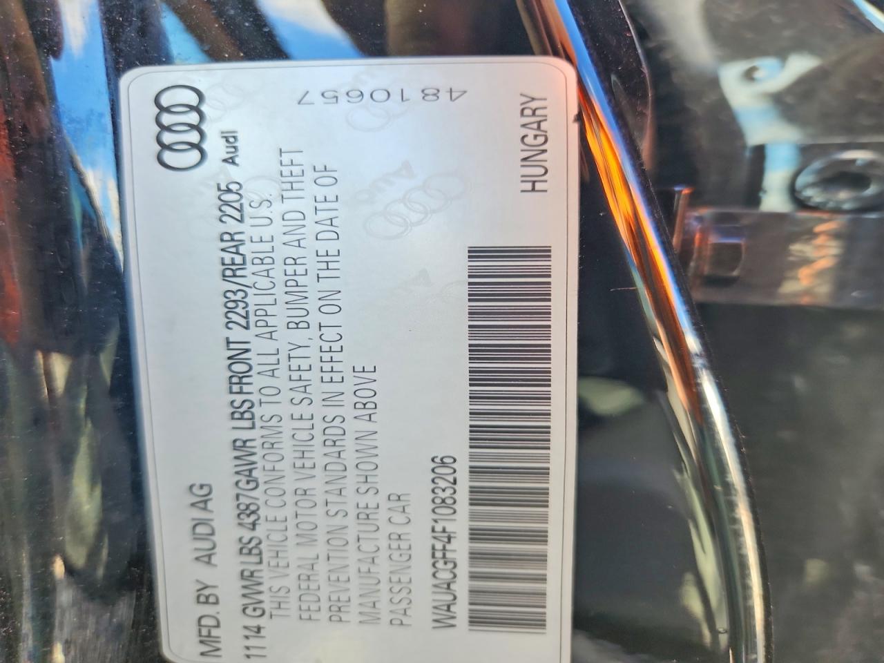 2015 Audi A3 Premium Black vin: WAUACGFF4F1083206