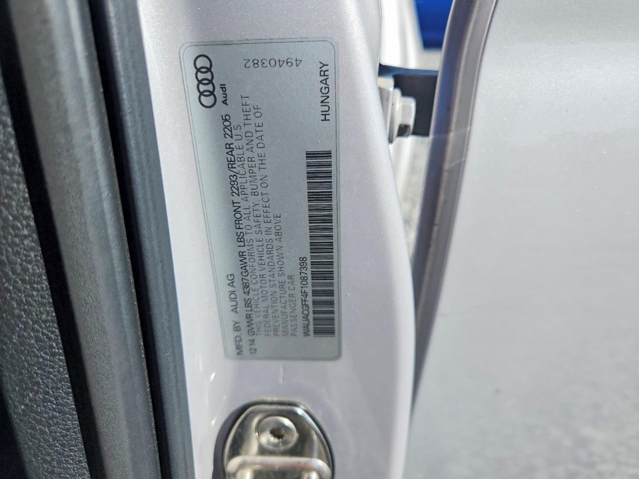 2015 Audi A3 Premium Silver vin: WAUACGFF4F1087398