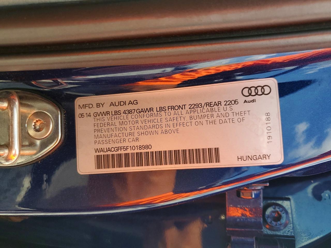 2015 Audi A3 Premium Blue vin: WAUACGFF5F1018980