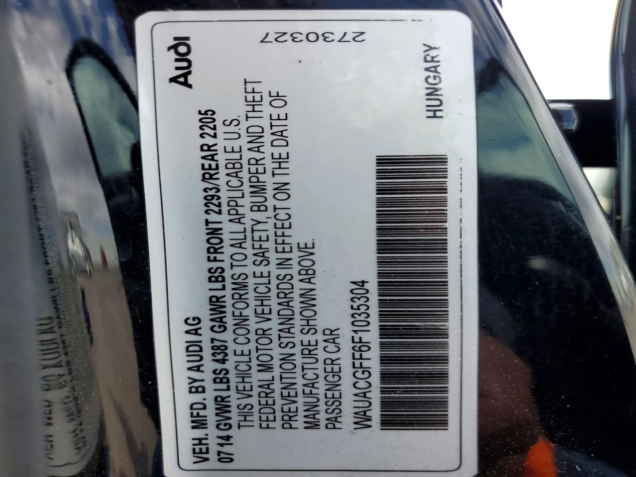 2015 Audi A3 Premium Черный vin: WAUACGFF6F1035304