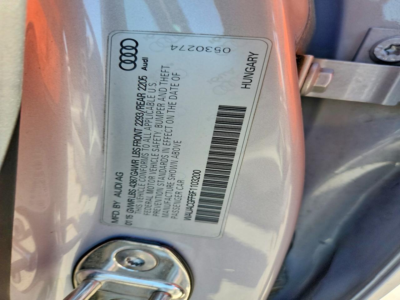 2015 Audi A3 Premium Silver vin: WAUACGFF6F1103200