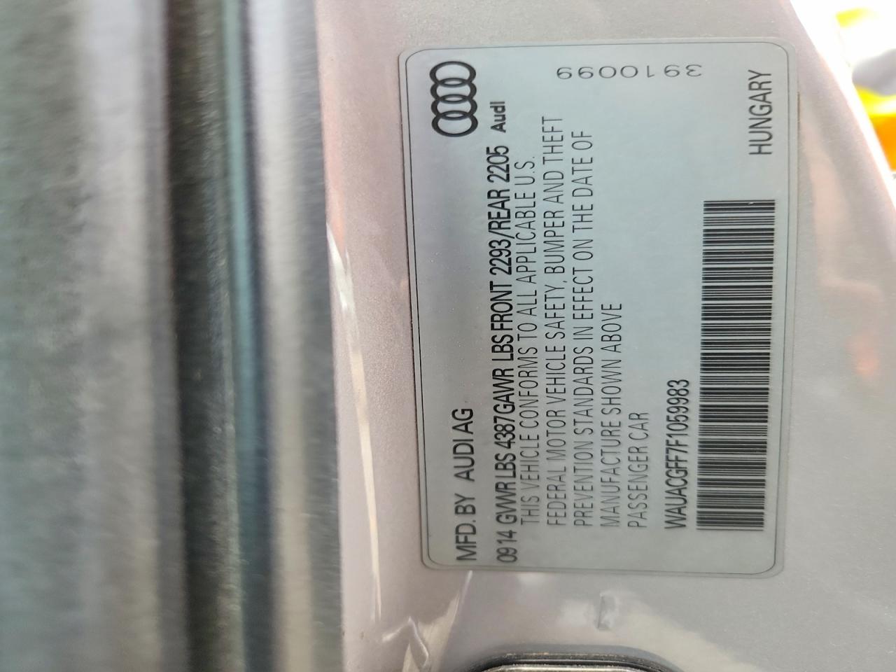 2015 Audi A3 Premium Silver vin: WAUACGFF7F1059983